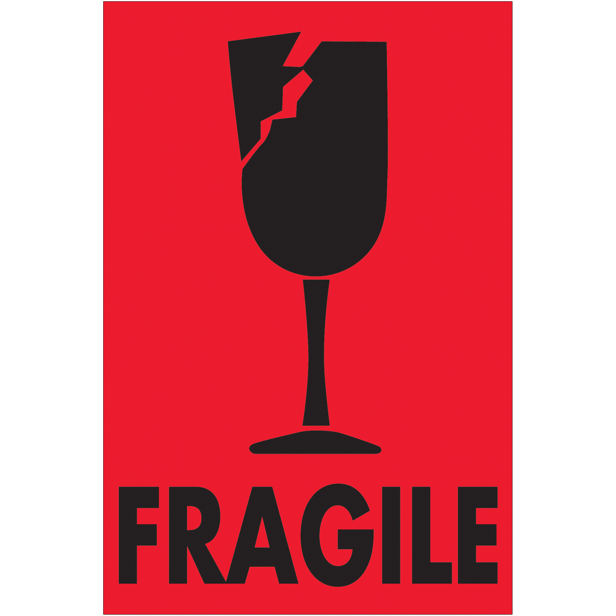 Tape Logic® Labels, "Fragile", 2" x 3", Fluorescent Red, 500/Roll