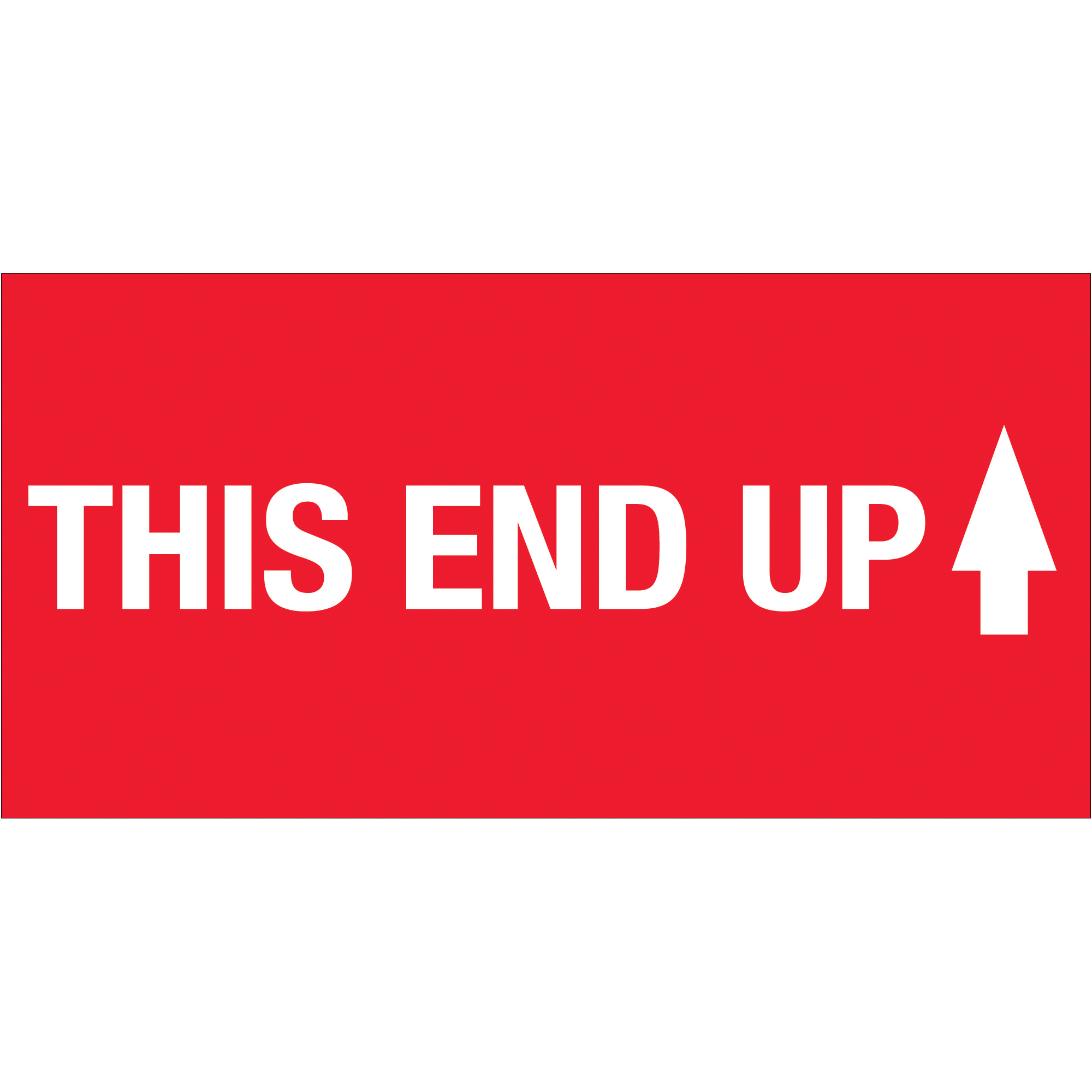 Tape Logic® Labels, "This End Up" (High Gloss), 2" x 4", Red/White, 500/Roll