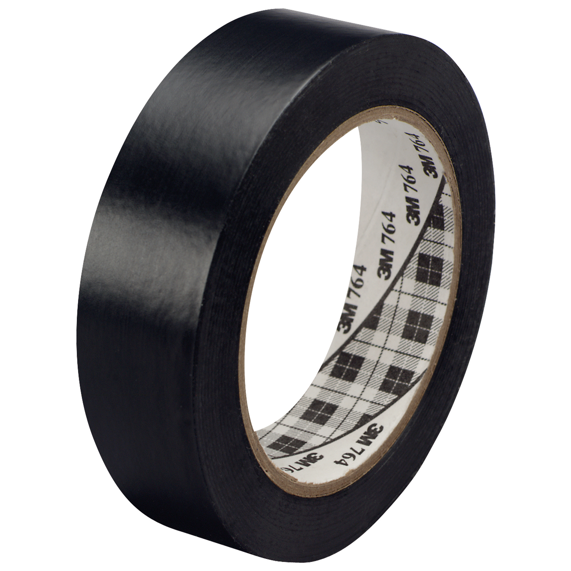 3M™ 764 Vinyl Tape, 5.0 Mil, 1" x 36 yds, Black, 36/Case