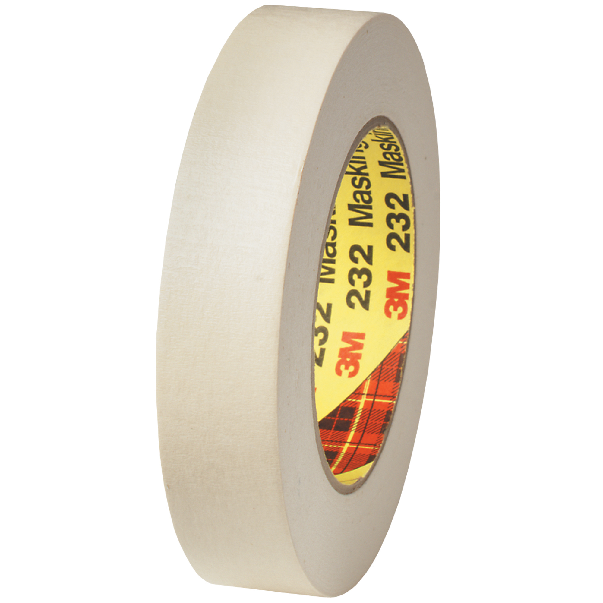 3M™ 232 Masking Tape, 6.3 Mil, 1" x 60 yds., Tan, 36/Case