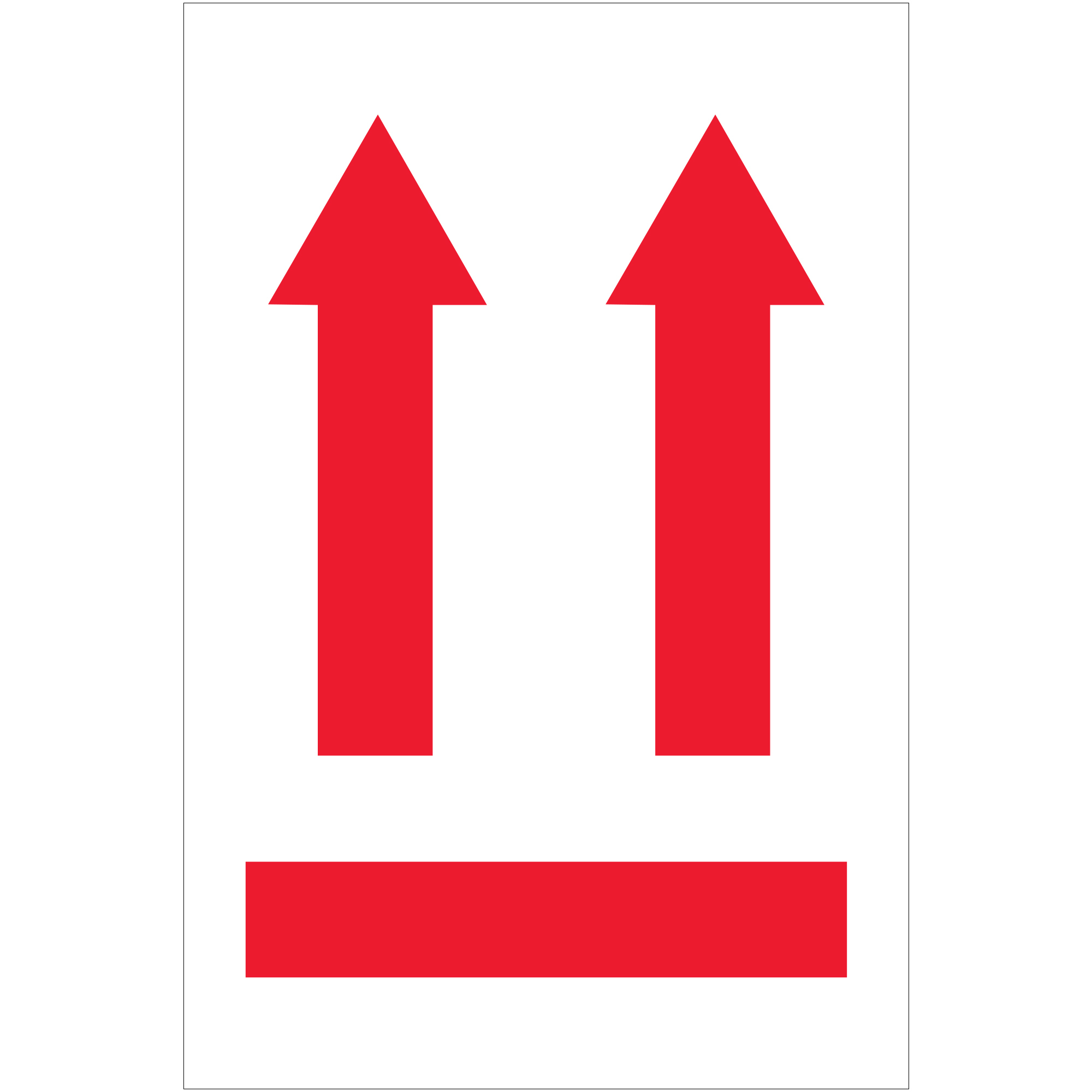 Tape Logic® Labels, (two up arrows over red bar), 4 x 6", Red/White/Black, 500/Roll