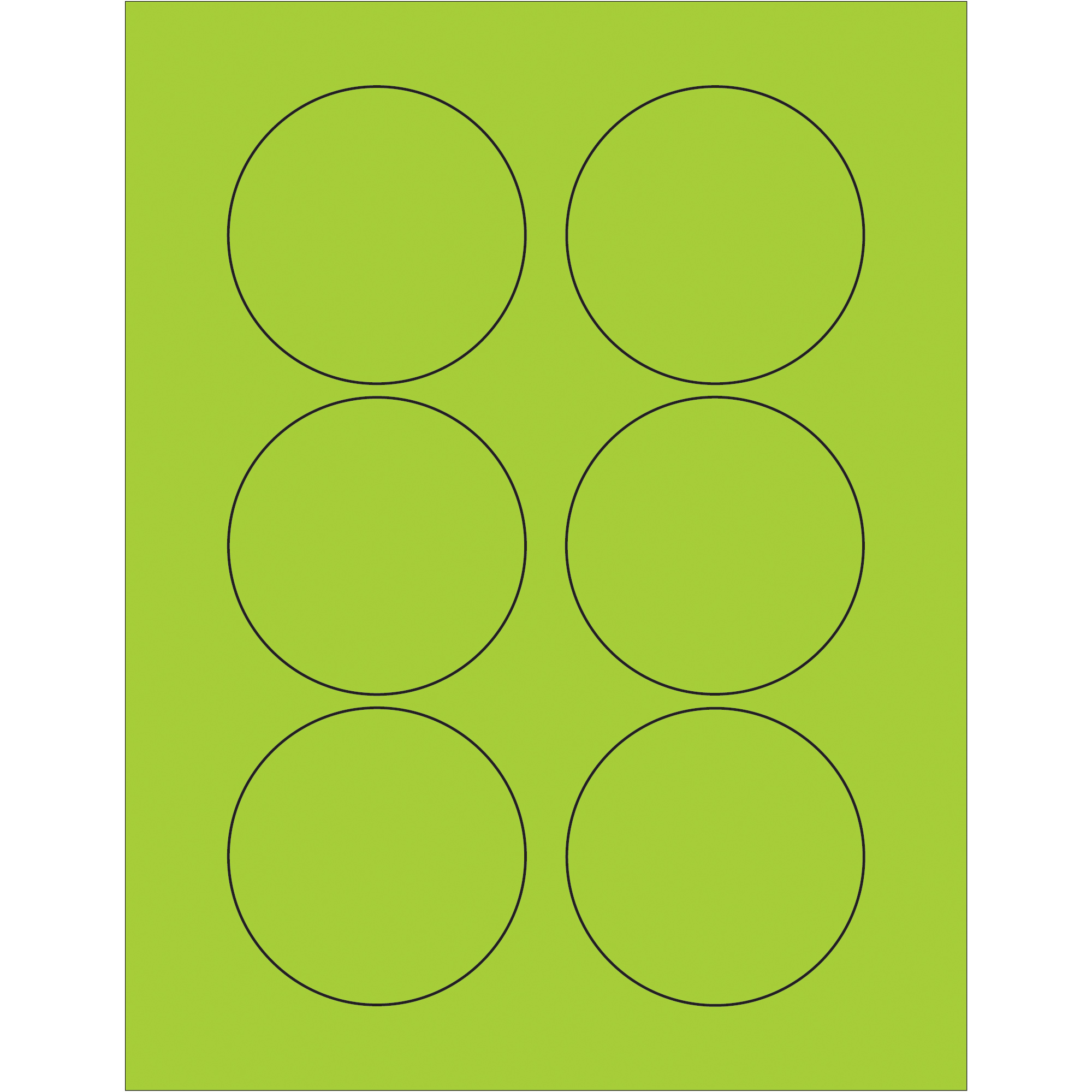 Tape Logic® Fluorescent Circle Laser Labels, 3", Fluorescent Green, 600/Case