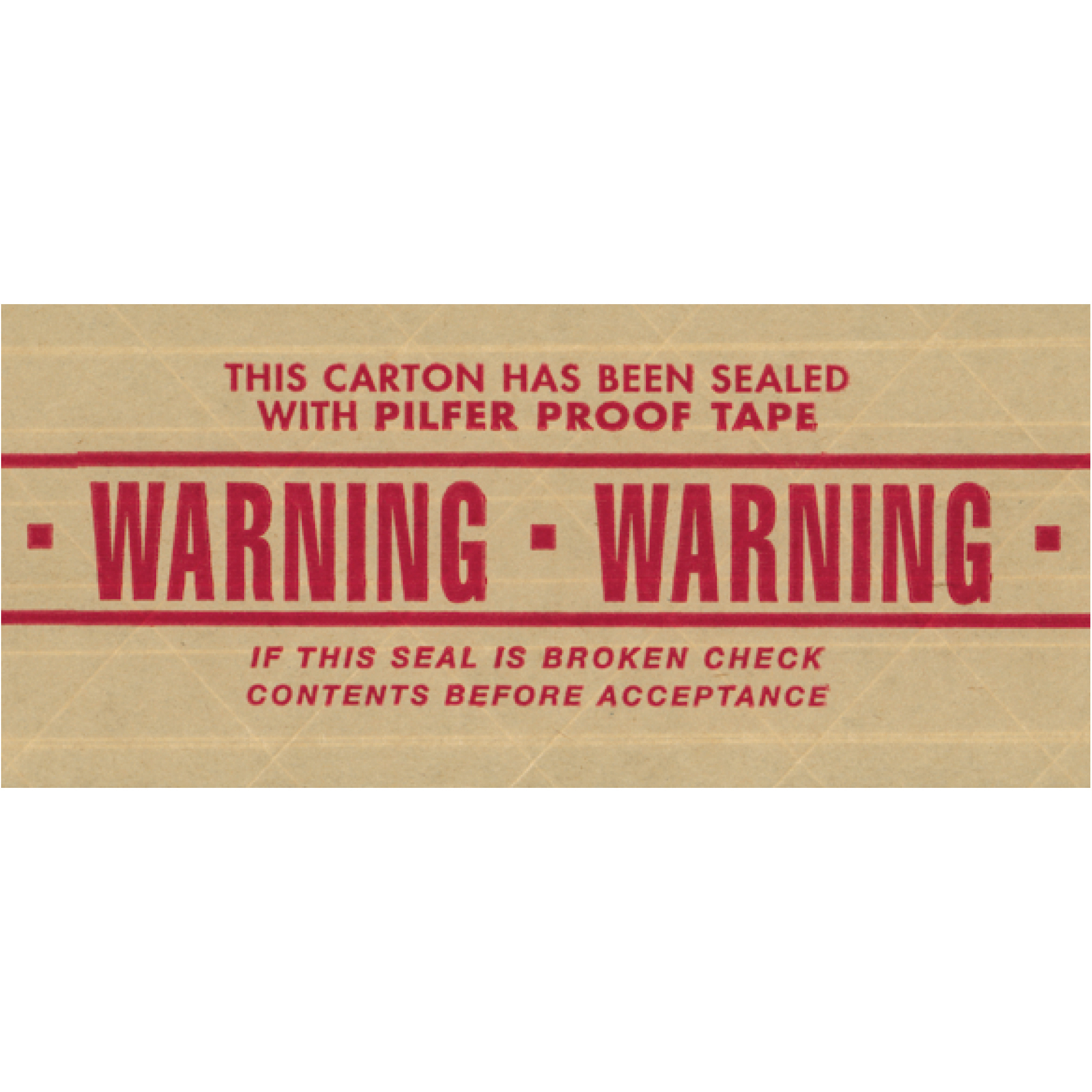 Tape Logic® #7500 Pre-Printed Reinforced Water Activated Tape, "Warning", 3" x 450', Kraft, 10/Case