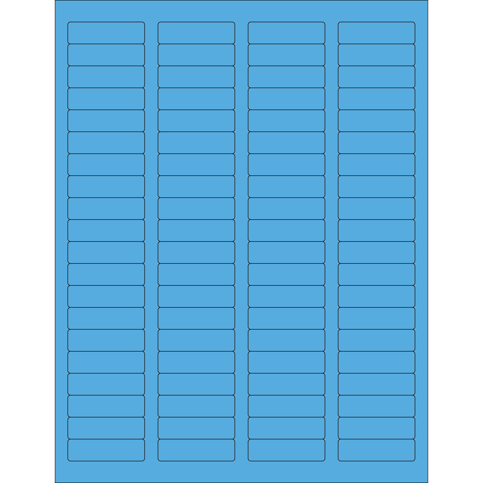 1 3/4 x 1/2" Fluorescent Blue Rectangle Laser Labels 100 SHEETS