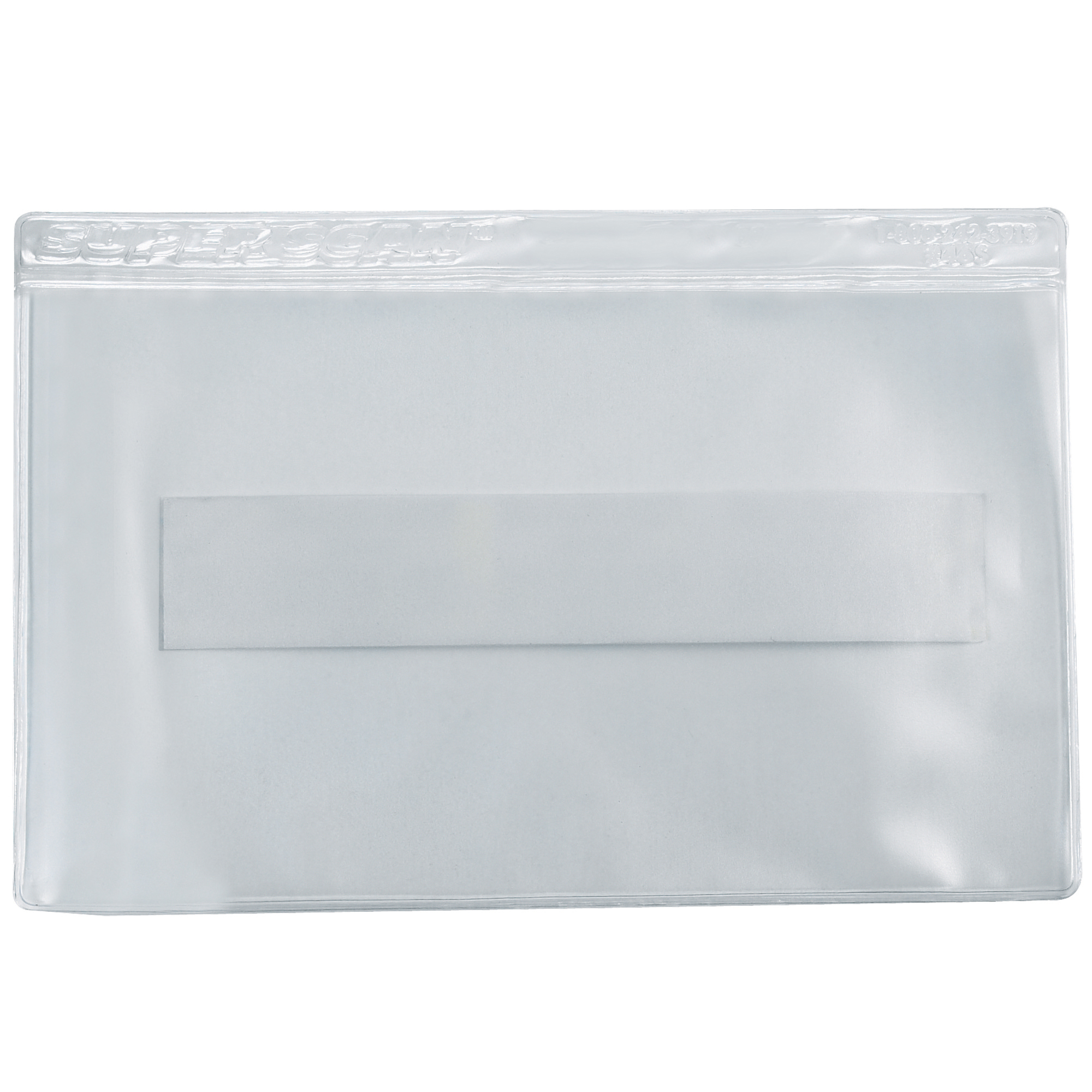 SUPERSCAN® Press-On Vinyl Envelopes, Long Side Open, 2" x 3 1/2", Clear, 50/Case