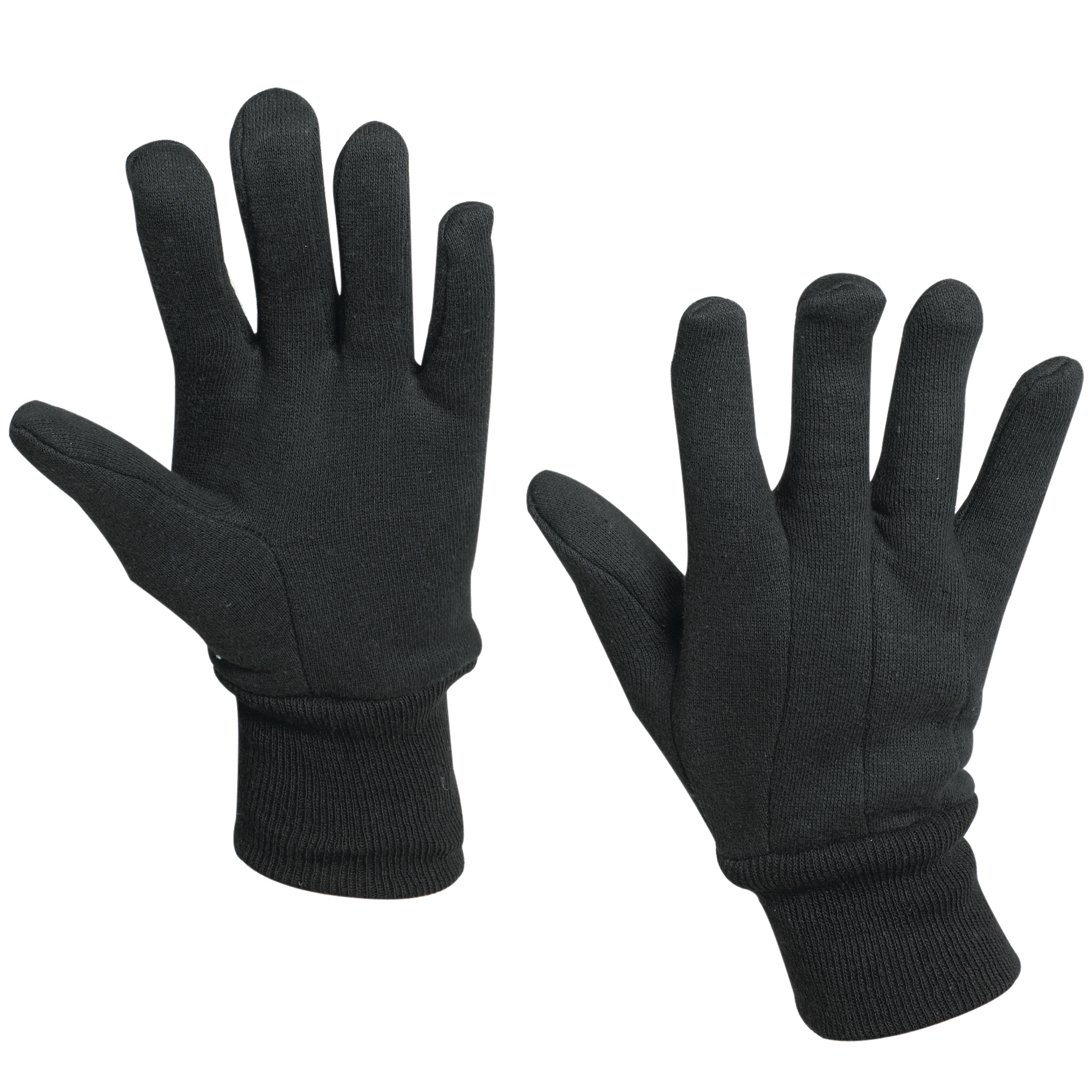 100% Jersey Cotton Gloves, Large, Black, 12 Pairs/Case
