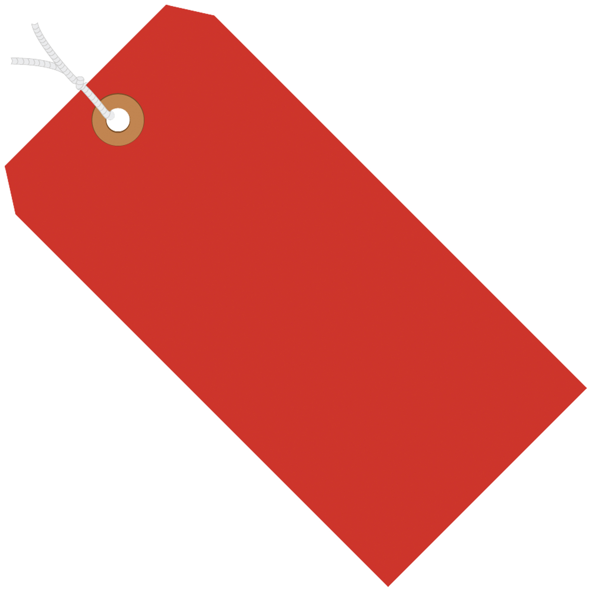 Shipping Tags, Pre-Strung, 13 Pt., 4 3/4" x 2 3/8", Fluorescent Red, 1000/Case
