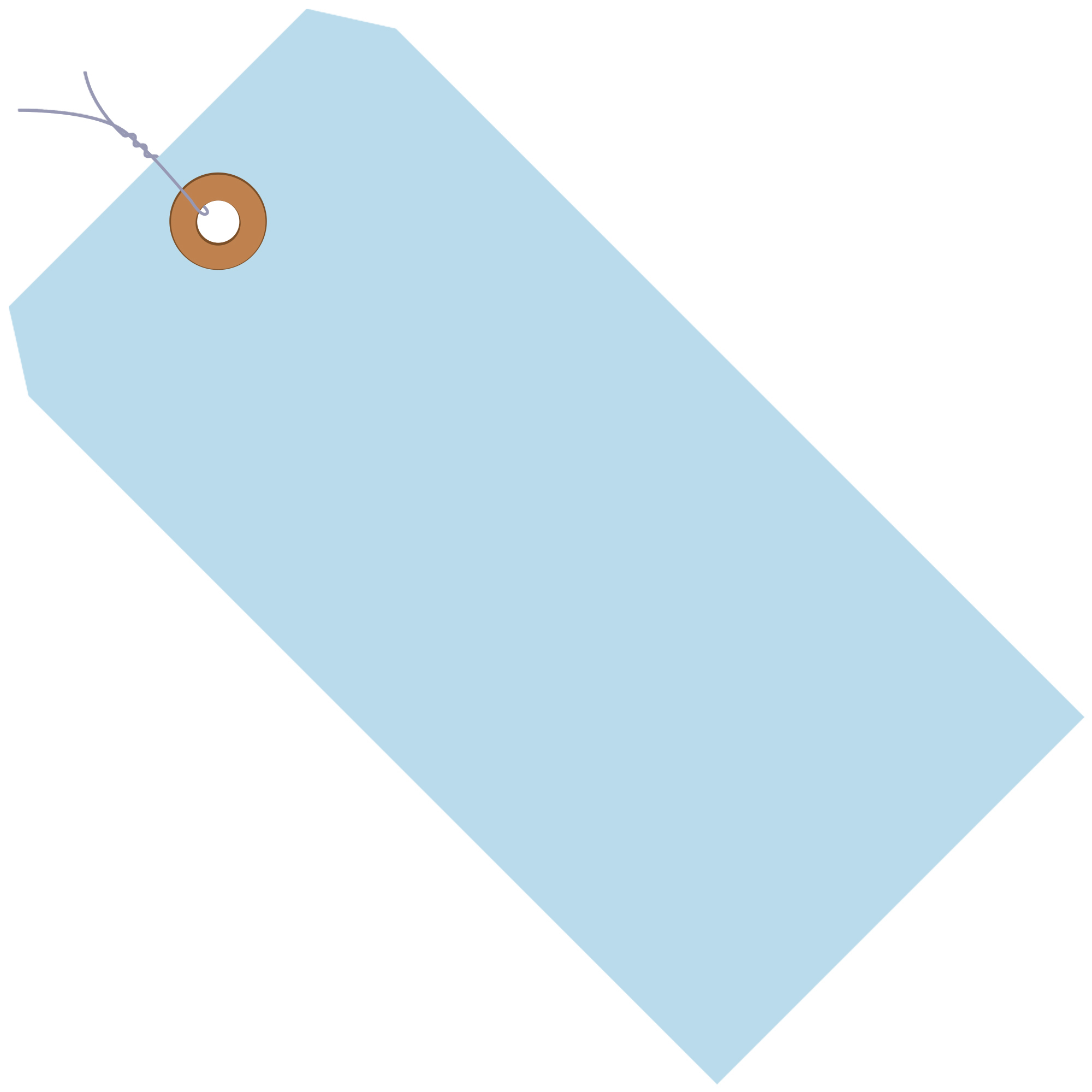 Shipping Tags, Pre-Wired, 13 Pt., 6 1/4" x 3 1/8", Light Blue, 1000/Case