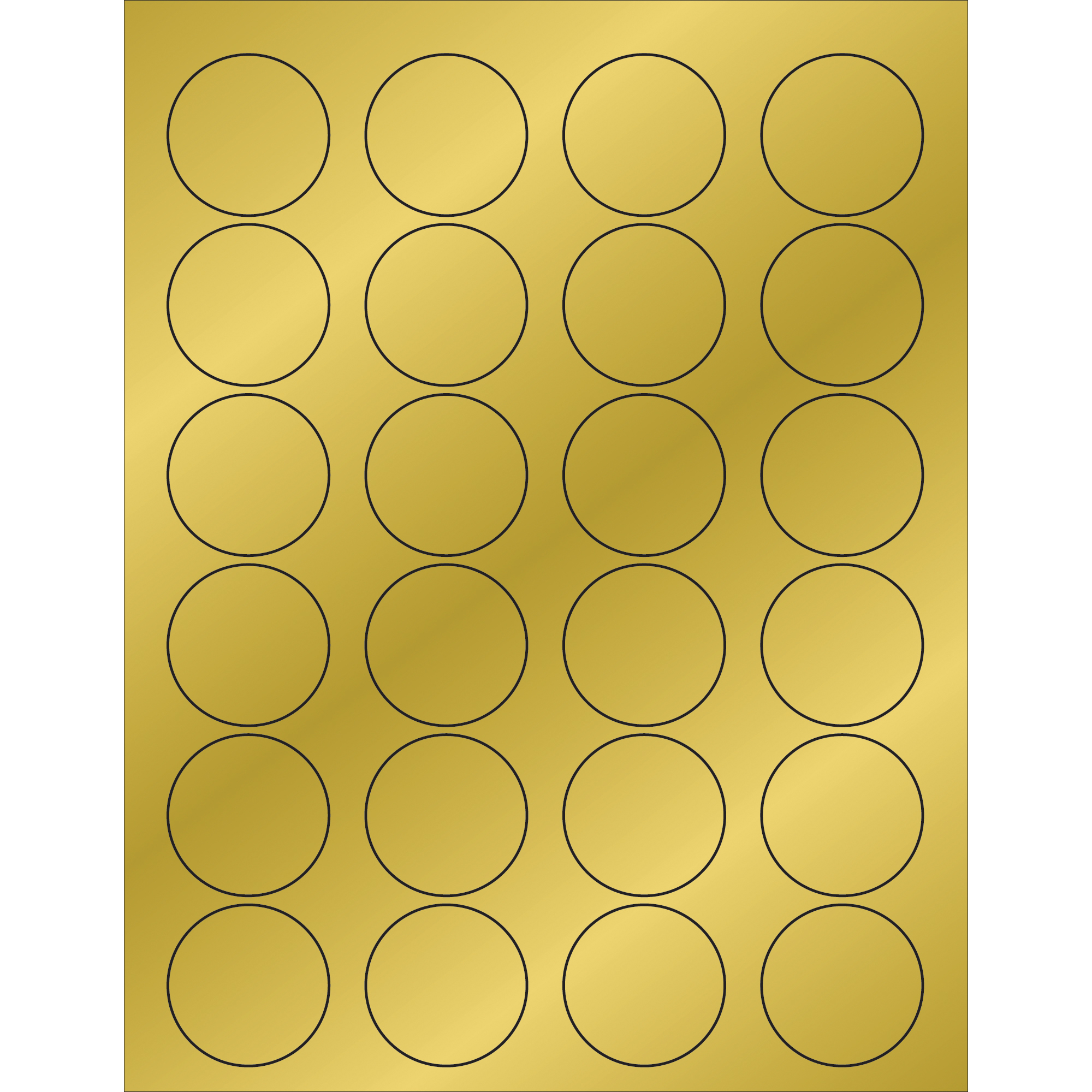Tape Logic® Foil Circle Laser Labels, 1 5/8", Gold, 2400/Case