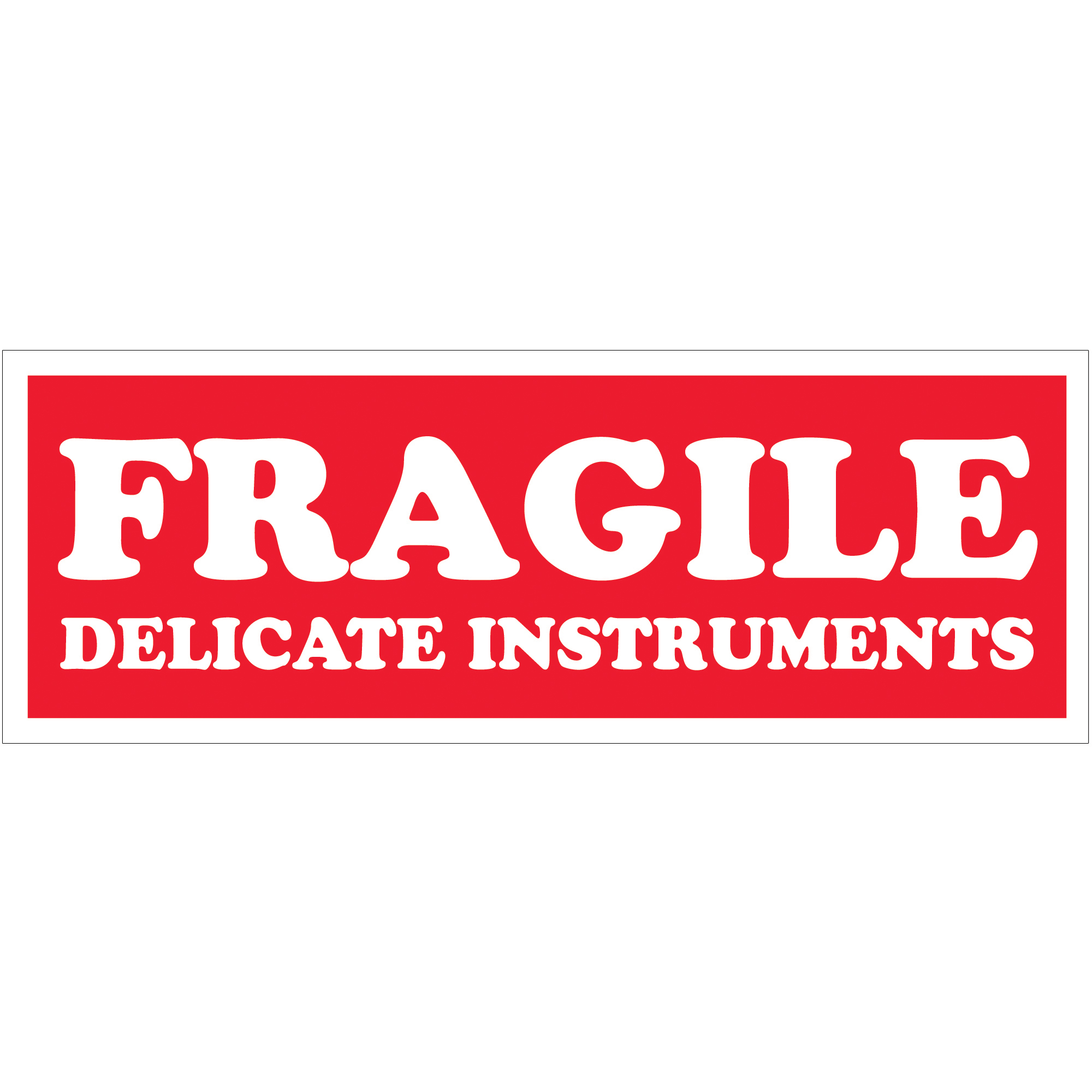 Tape Logic® Labels, "Fragile - Delicate Instruments", 1-1/2" x 4", Red/White, 500/Roll