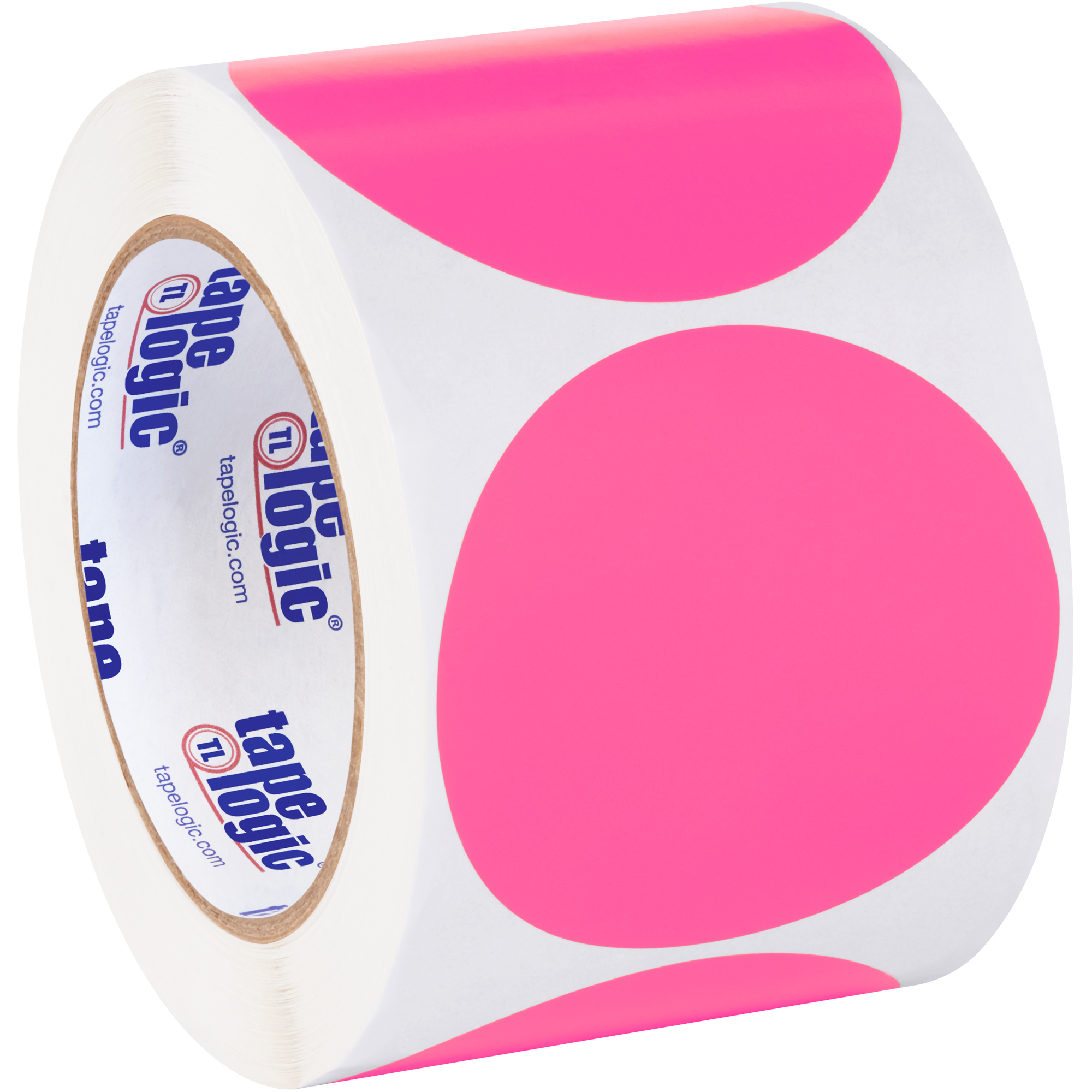 Tape Logic® Inventory Circle Labels, 3", Fluorescent Pink, 500/Roll