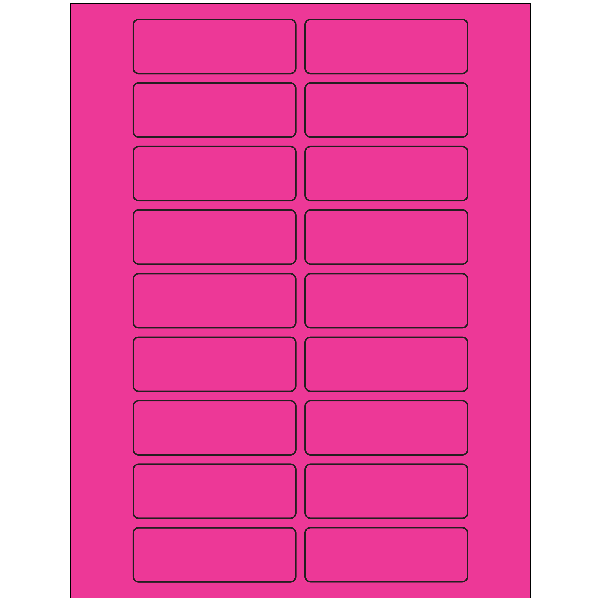 Tape Logic® Rectangle Laser Labels, 3" x 1", Fluorescent Pink, 2000/Case