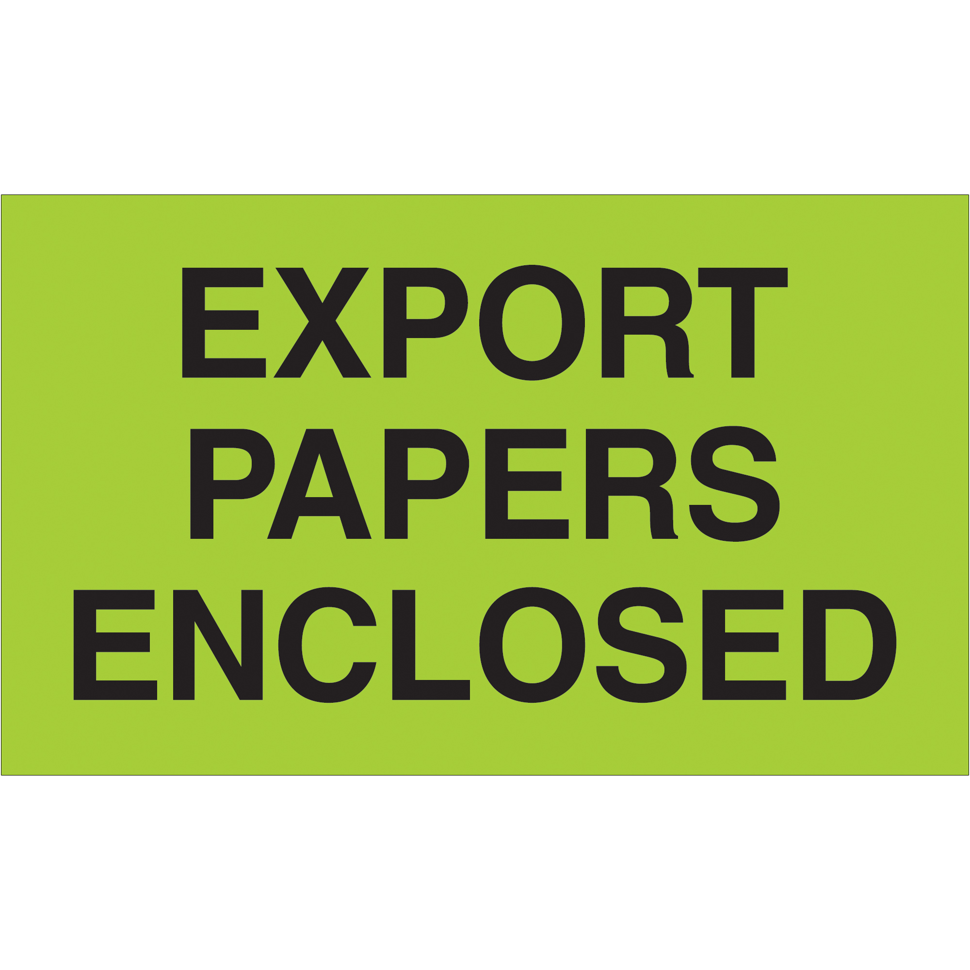 Tape Logic® Labels, "Export Papers Enclosed", 3" x 5", Fluorescent Green, 500/Roll