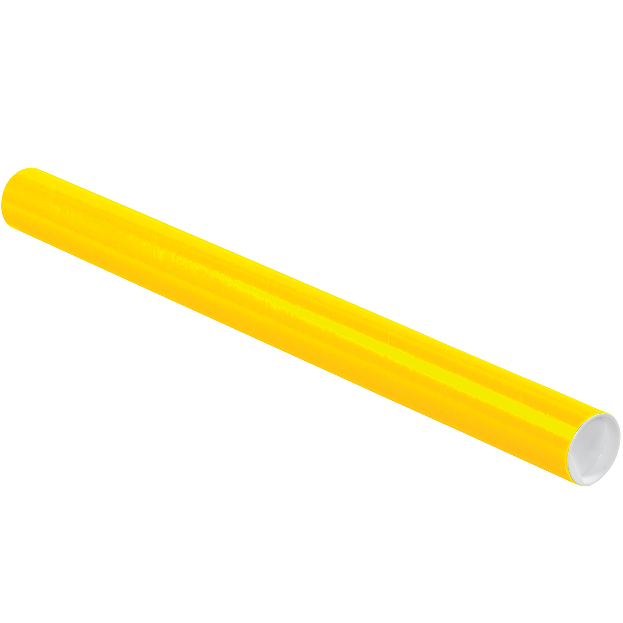 Mailing Tubes with Caps, 2" x 24", Yellow, 50/Case