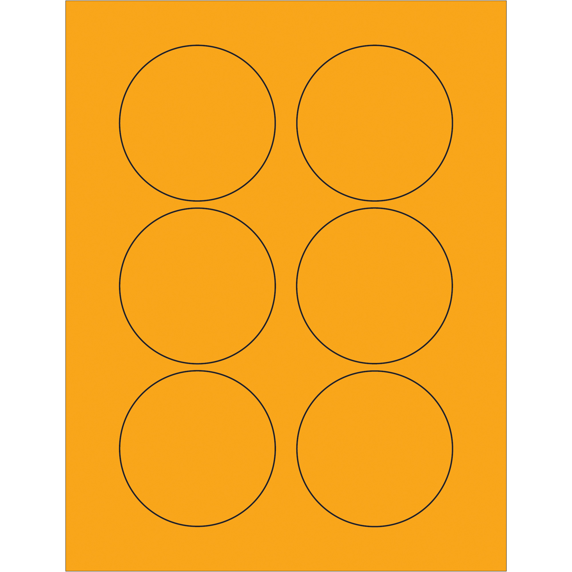 Tape Logic® Fluorescent Circle Laser Labels, 3", Fluorescent Orange, 600/Case