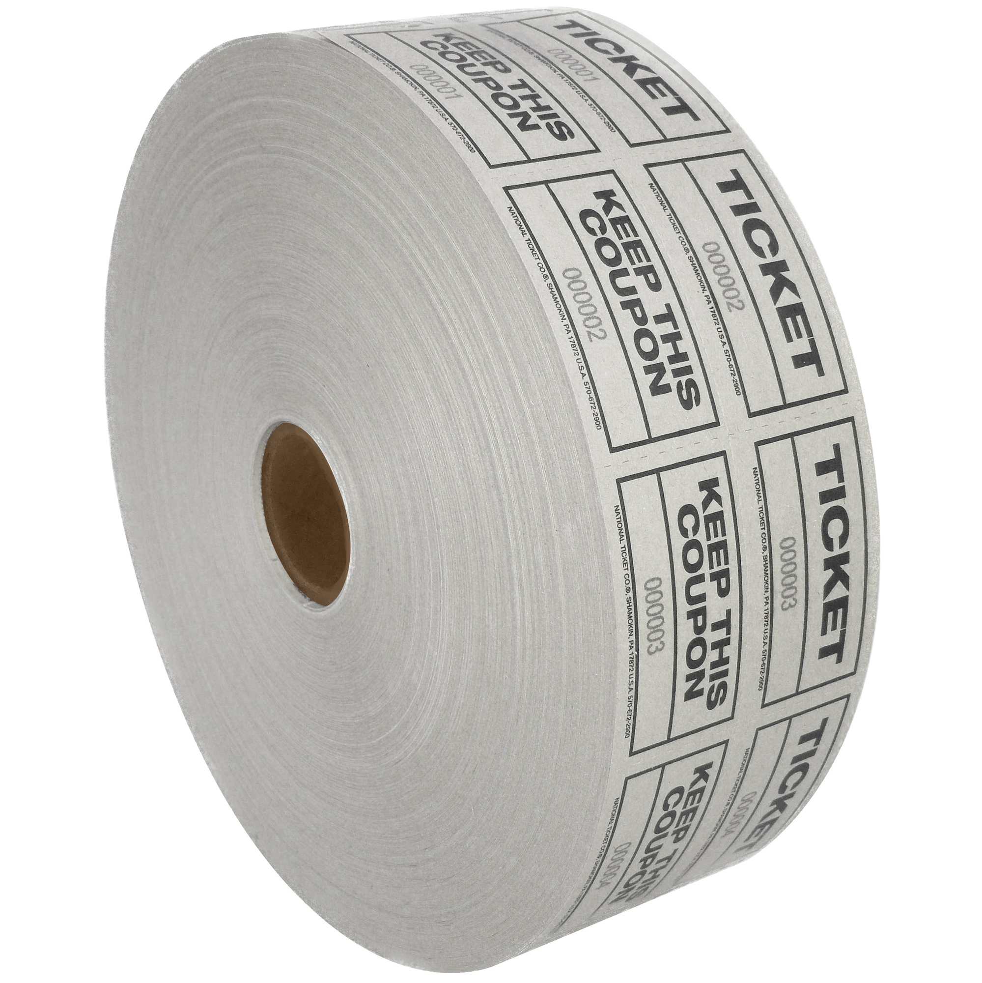2” x 1 3/4” White Coupon/Raffle Tickets 2000 PER CASE