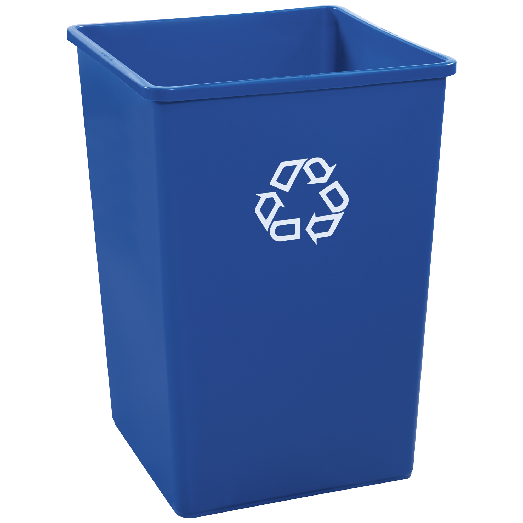 Rubbermaid® Square Recycling Container, 35 Gallon, 19 1/2" x 19 1/2" x 27 7/8", Blue, 1/Each