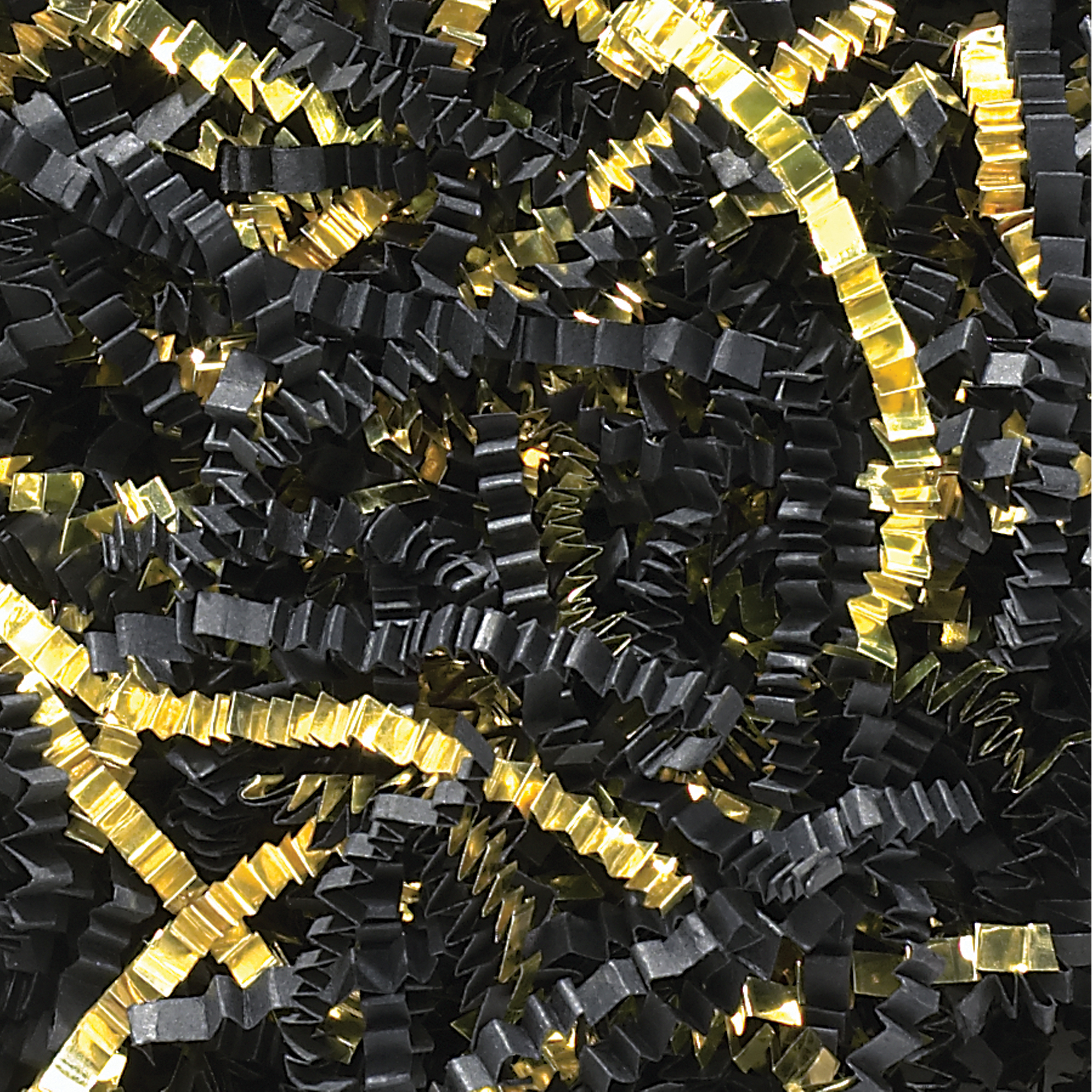 Crinkle Paper, 10 lb., Black/Gold, 1/Case