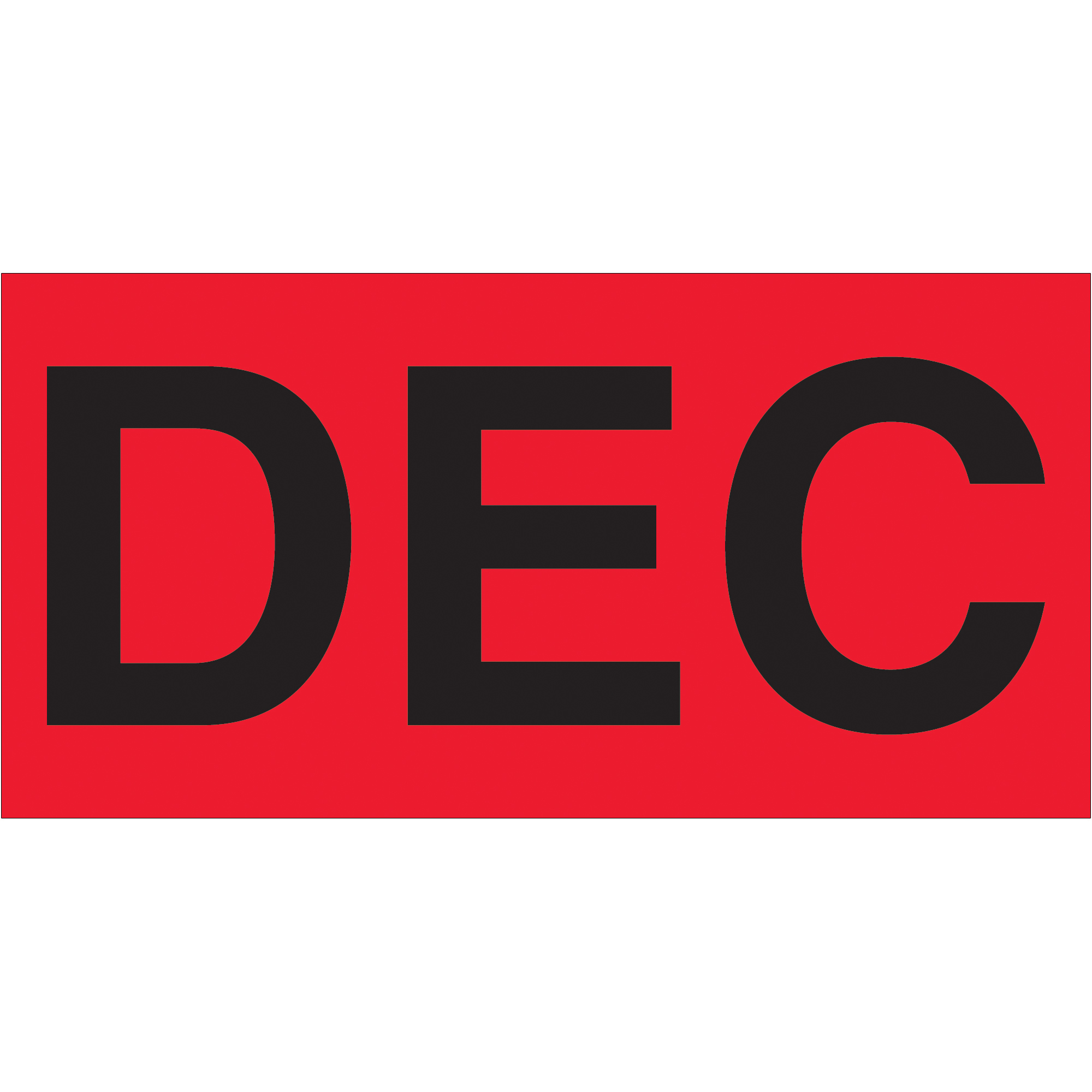 Tape Logic® Months of the Year Labels, "DEC", 3" x 6", Fluorescent Red, 500/Roll