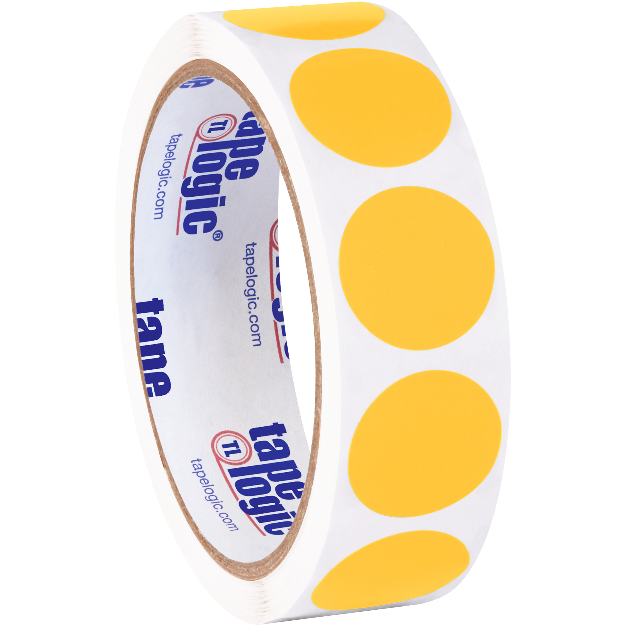 Tape Logic® Removable Labels, 1" Circle, Fluorescent Orange, 500 /Roll