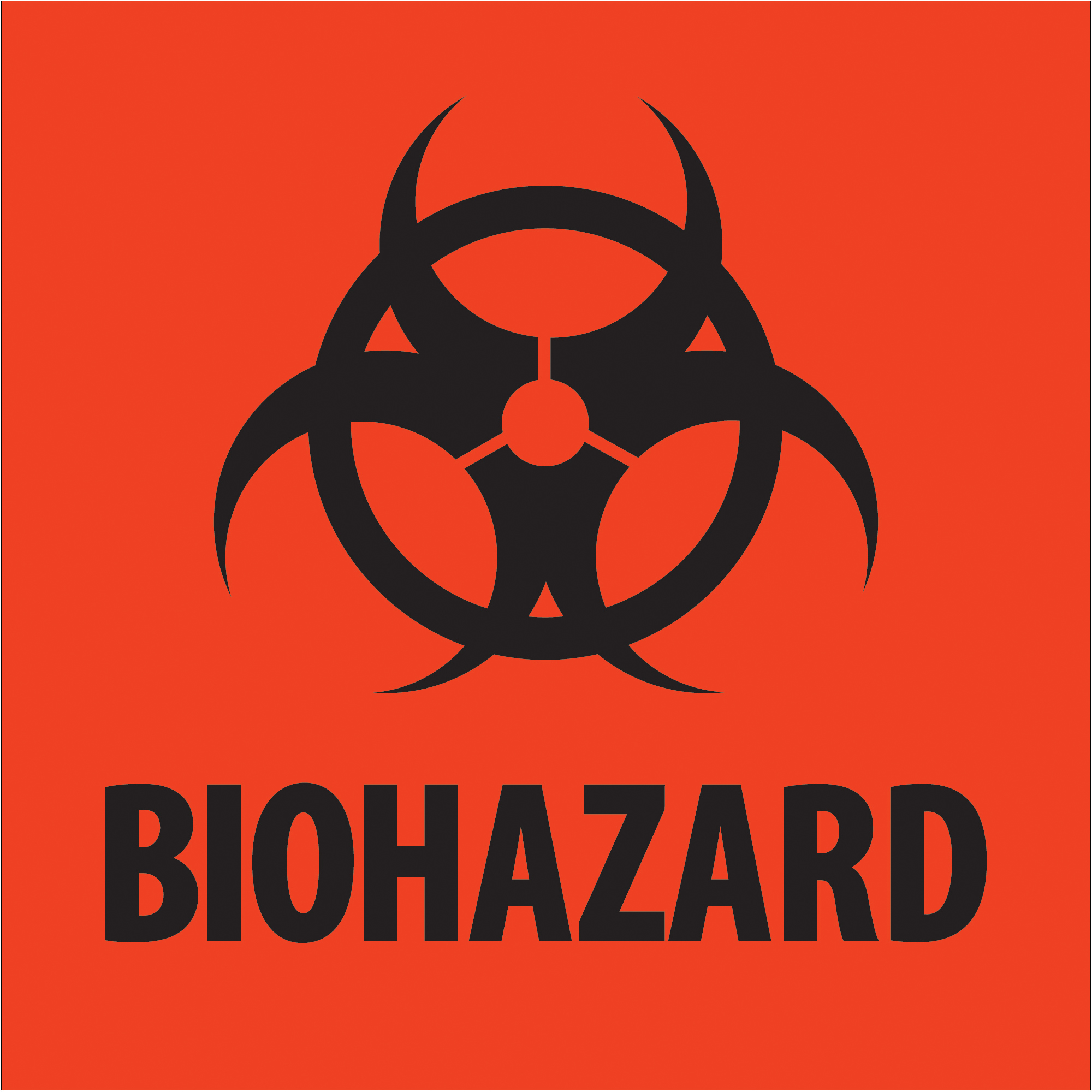 Tape Logic® Labels, "Biohazard", 4" x 4", Fluorescent Red, 500/Roll