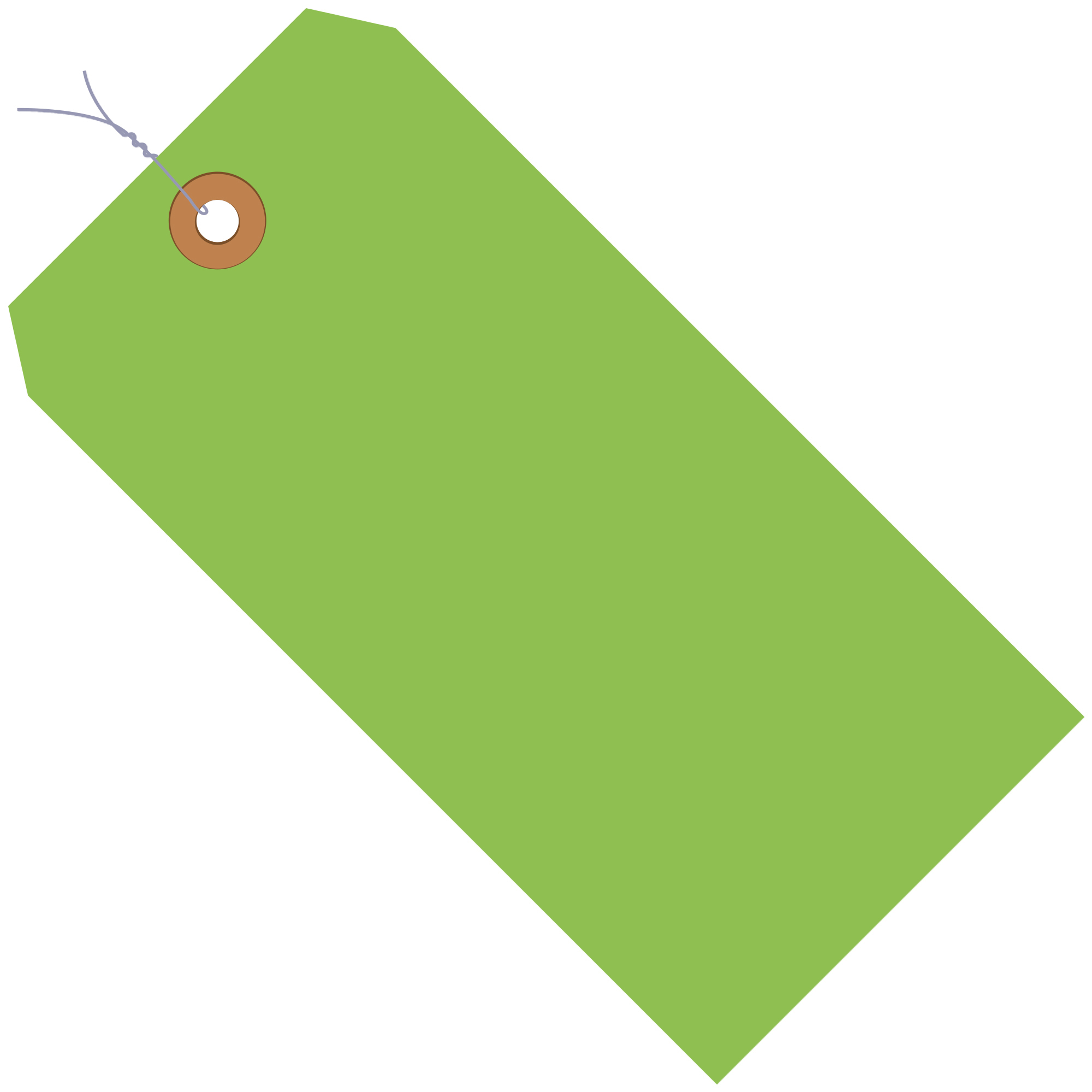 Shipping Tags, Pre-Wired, 13 Pt., 8" x 4", Green 500/Case