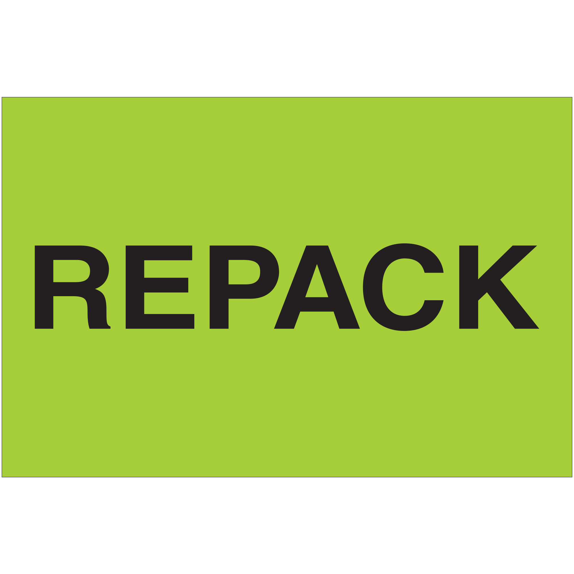 Tape Logic® Labels, "Repack", 2 x 3", Fluorescent Green, 500/Roll