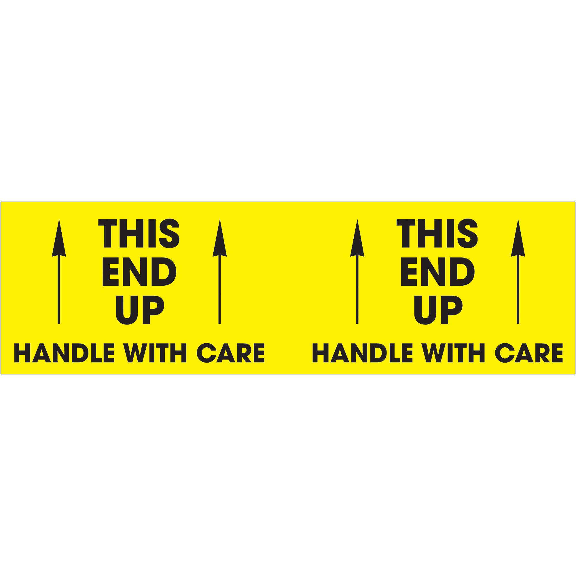 Tape Logic® Labels, "This End Up - Handle With Care", 3" x 10", Fluorescent Yellow, 500/Roll