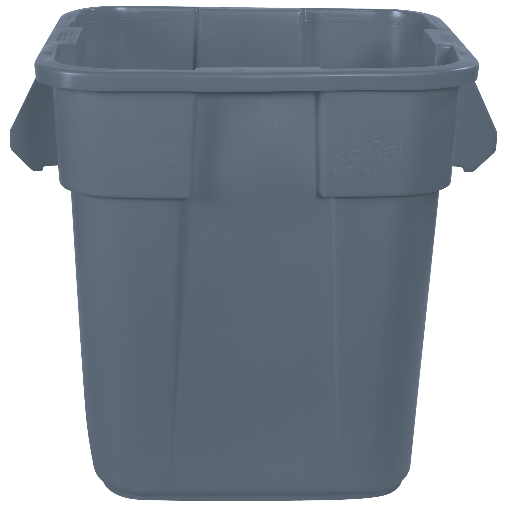 Brute® Square Container, 28 Gallon, 21" x 21" x 22", Gray, 1/Each