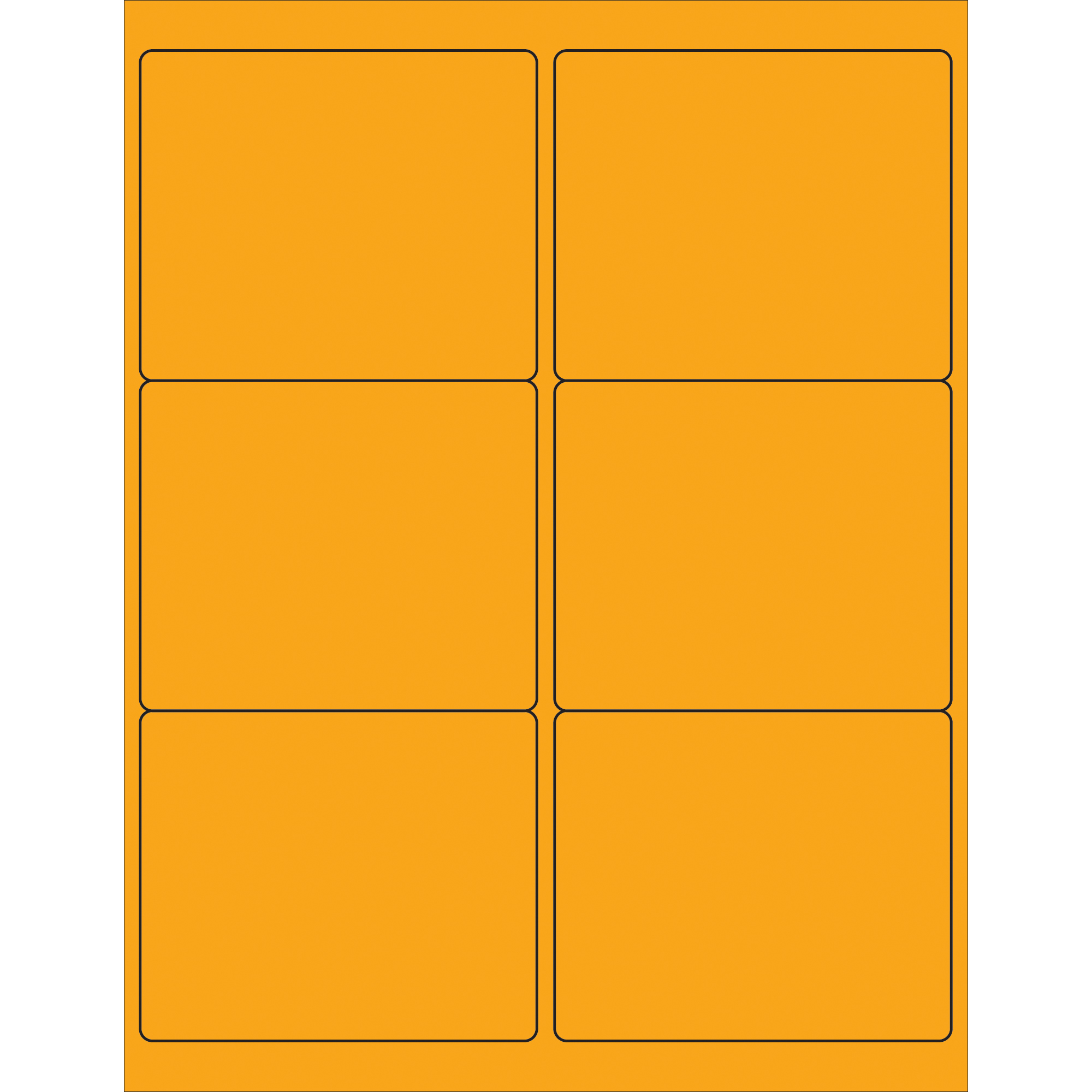 Tape Logic® Rectangle Laser Labels, 4" x 3 1/3", Fluorescent Orange, 600/Case