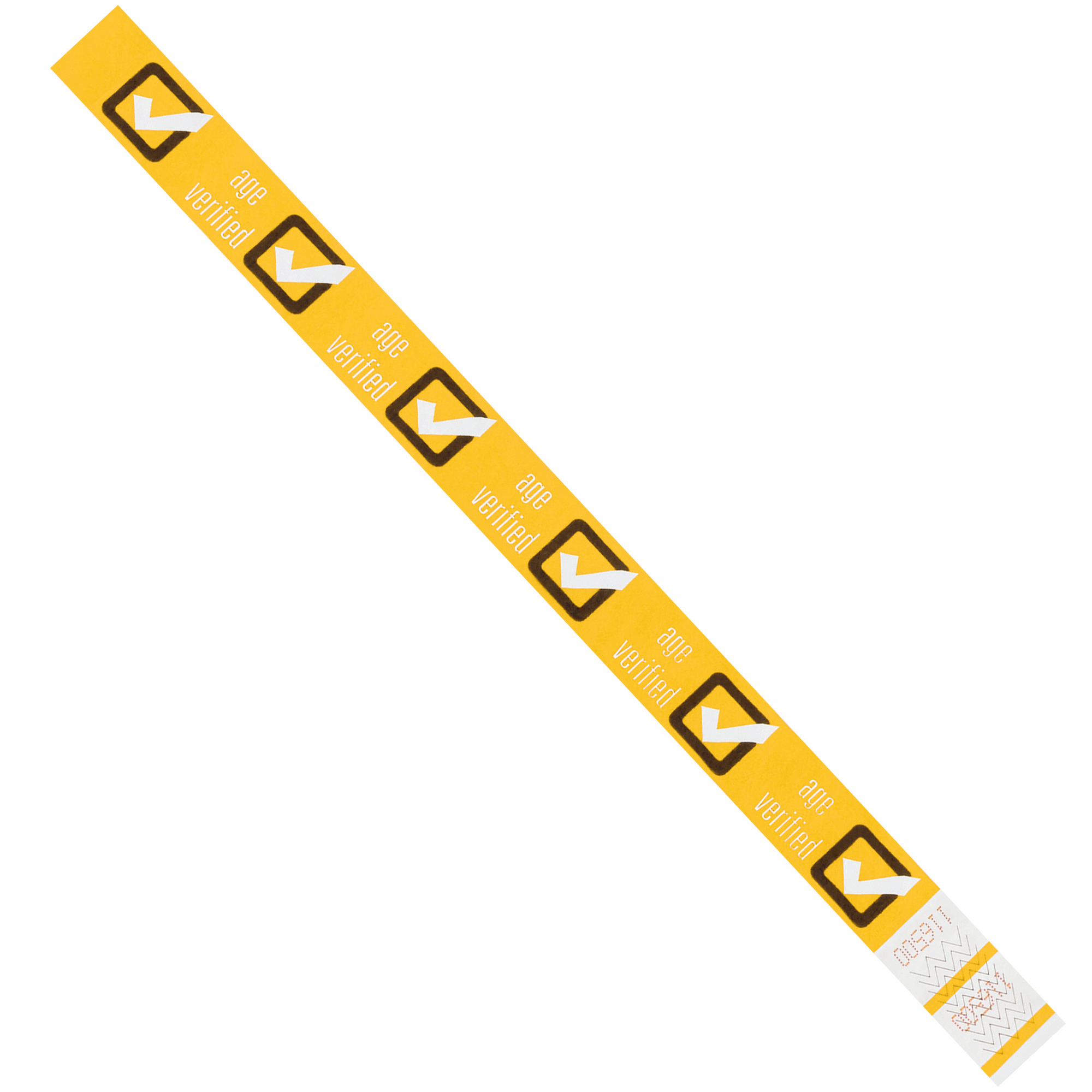 Tyvek® Wristbands, 3/4" x 10", Yellow "Age Verified", 500/Case