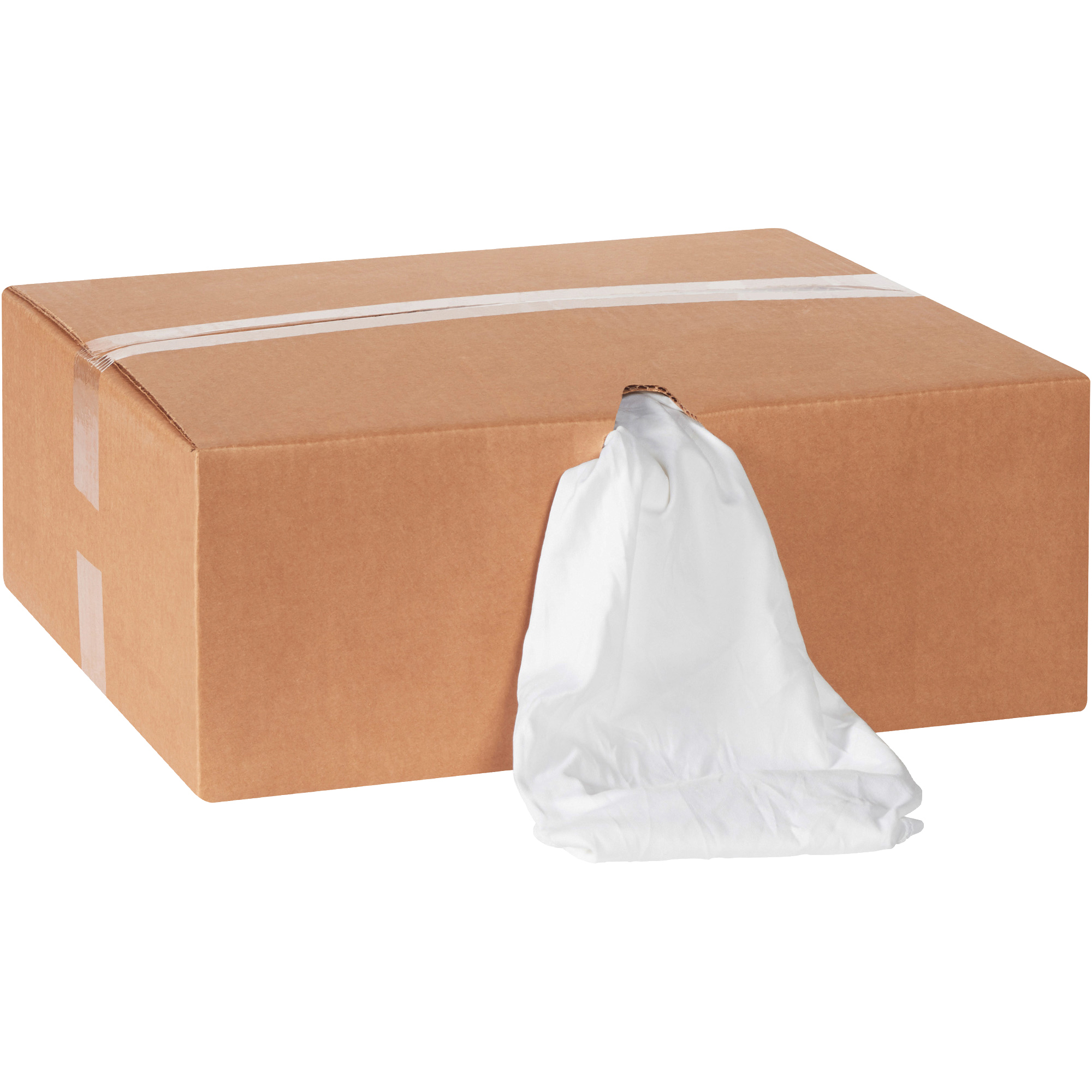 Box of Rags, Reclaimed Knit, White, 10 Lbs/Case