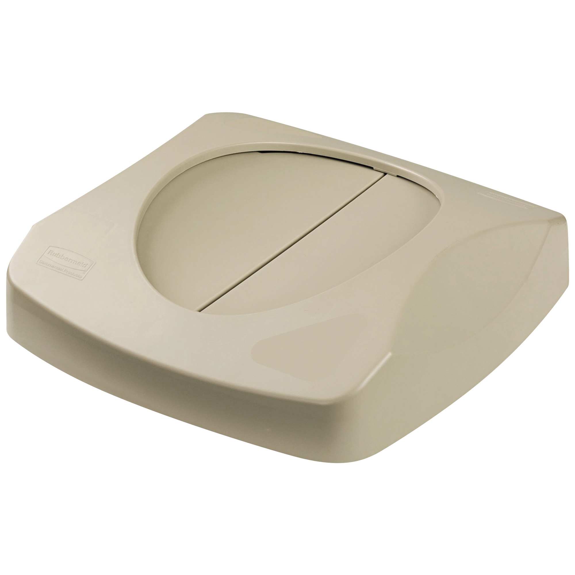 Rubbermaid® Hands-Free Trash Can Lid, 23 Gallon, 16" x 16" x 4", Beige, 1/Each