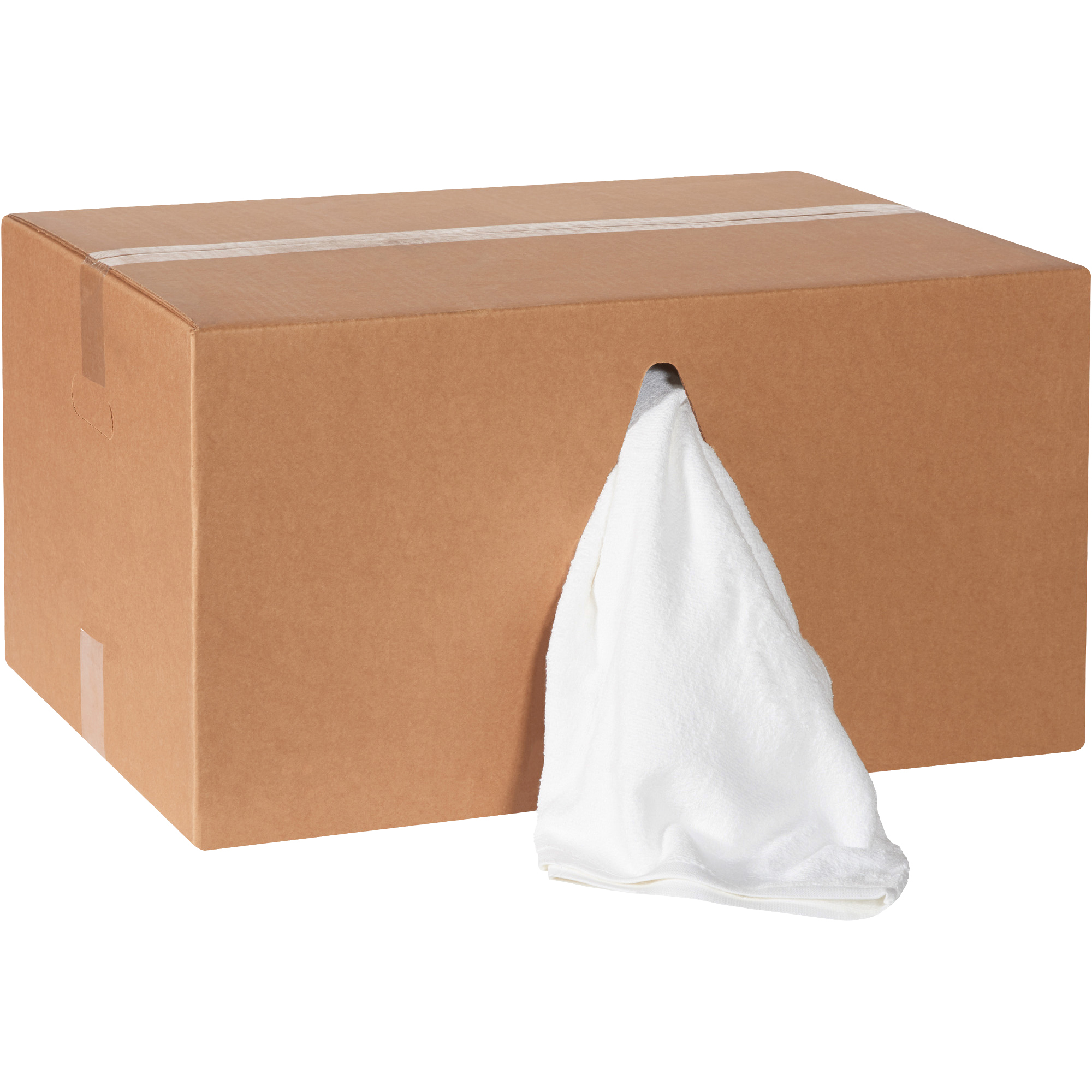 Box of Terry Cloth Rags, 16" x 24", White, 80/Case, 25 Lbs/Case