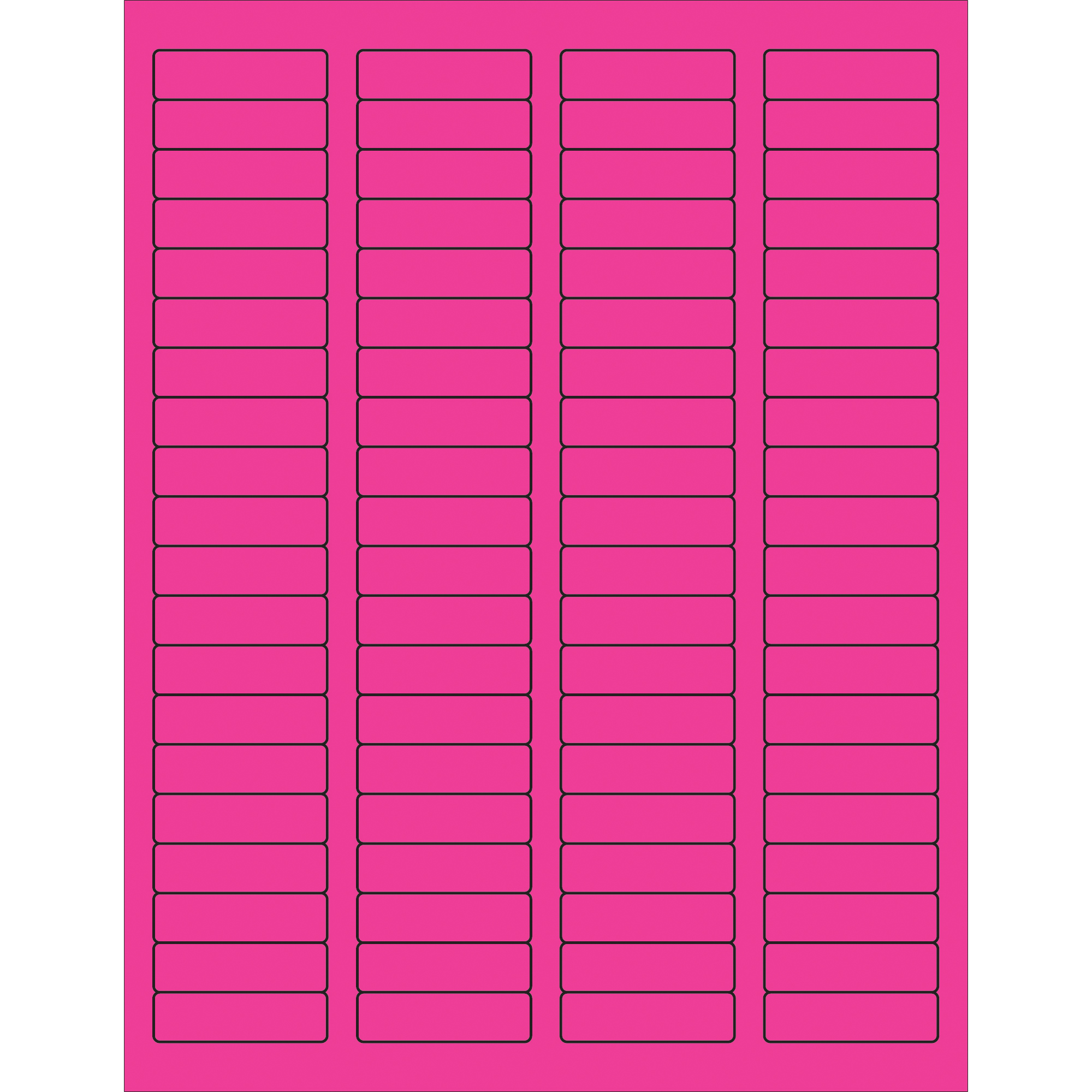 Tape Logic® Rectangle Laser Labels, 1 3/4" x 1/2", Fluorescent Pink, 8000/Case