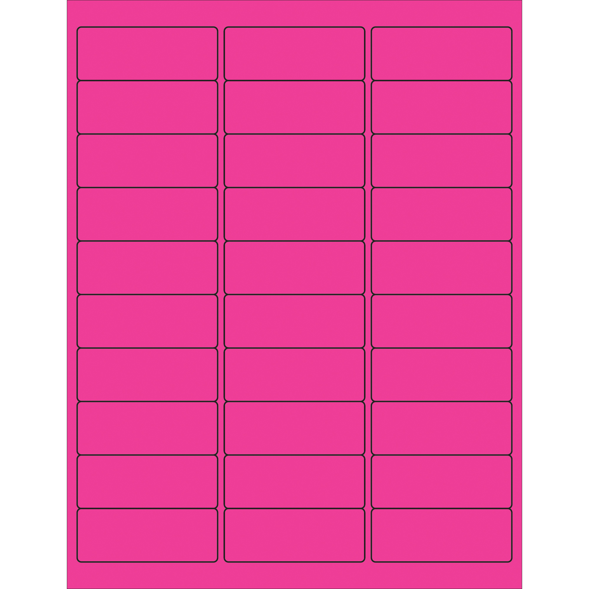 Tape Logic® Removable Rectangle Laser Labels, 2 5/8" x 1", Fluorescent Pink, 3000/Case