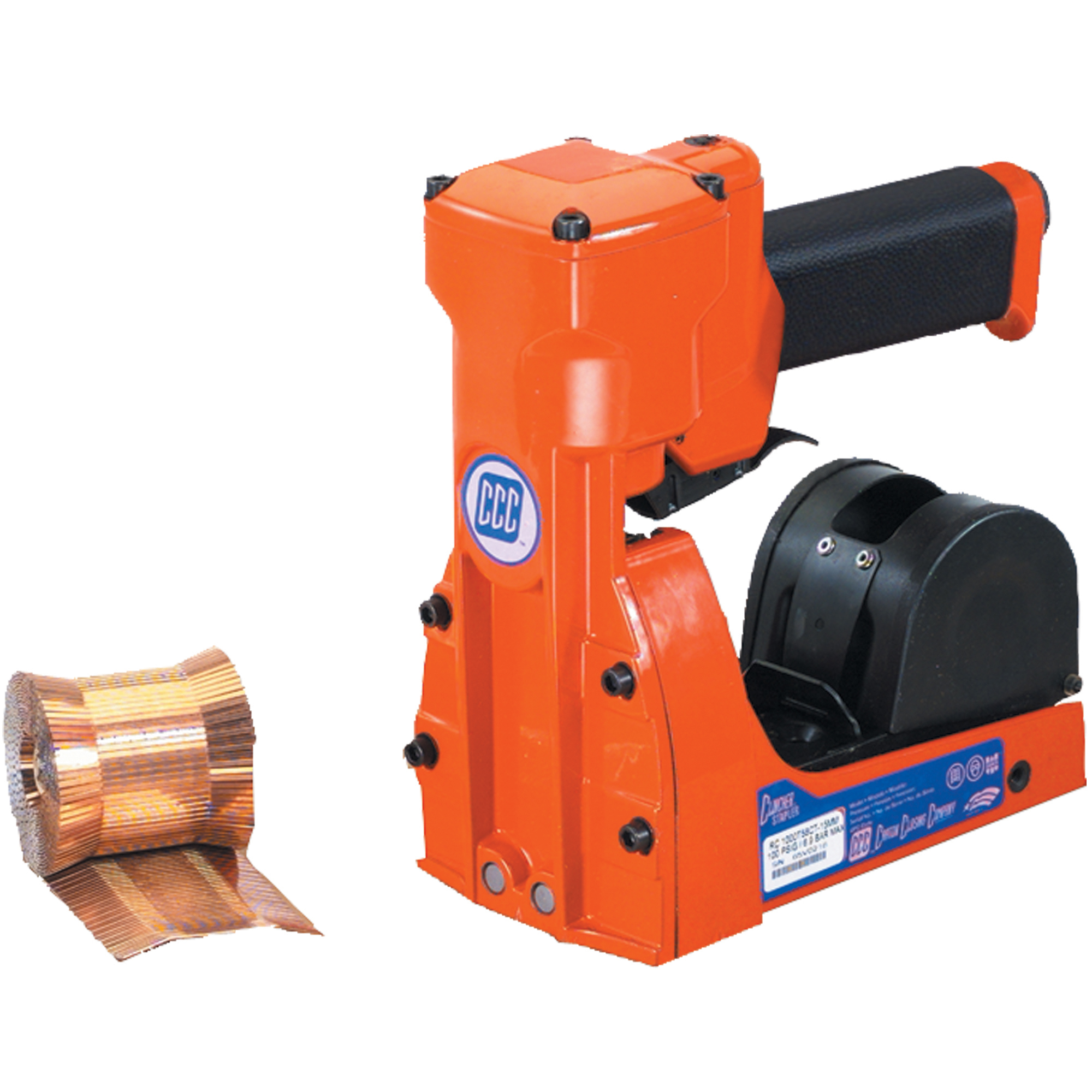 Pneumatic/Roll Feed Carton Stapler, 5/8", Orange, 1/Each