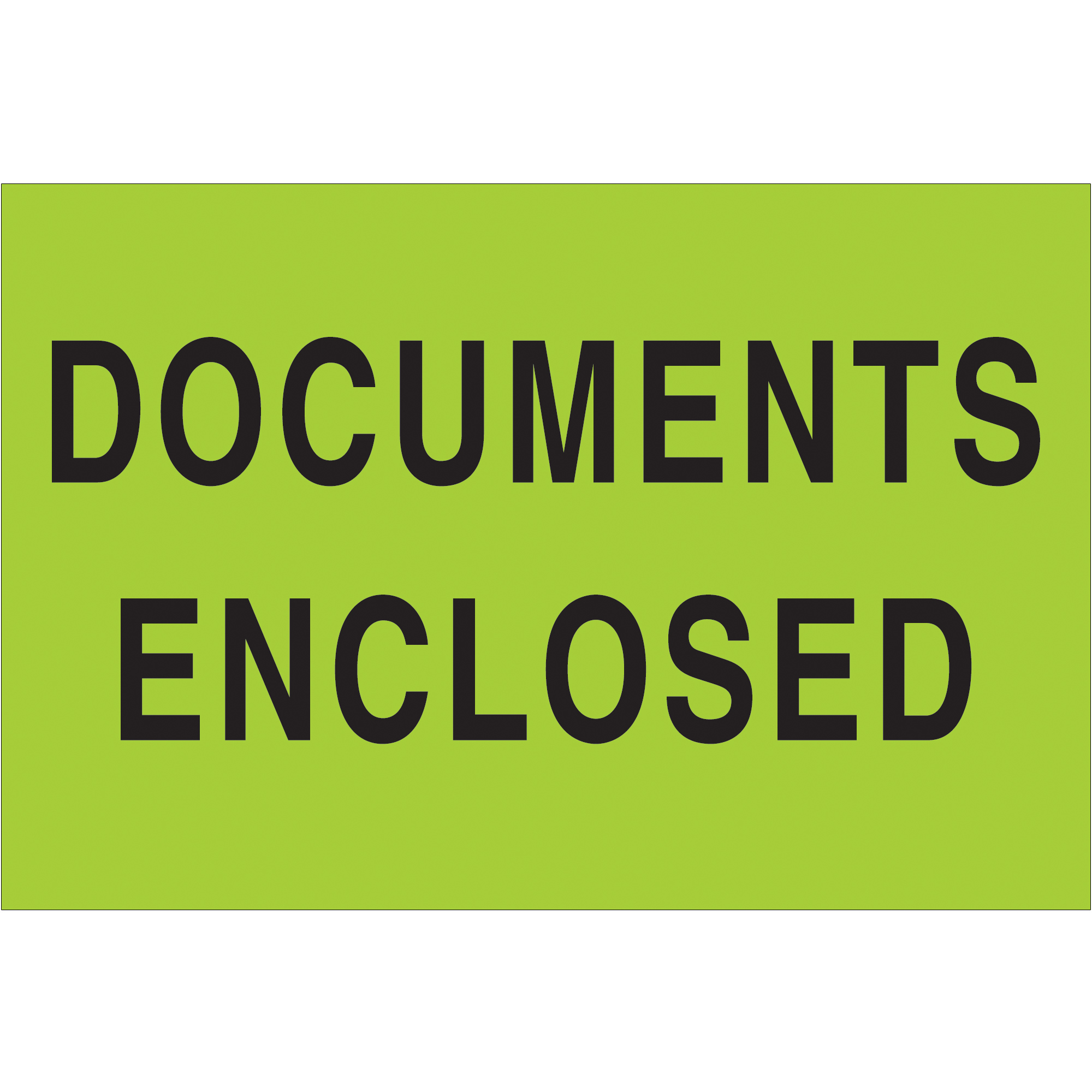 Tape Logic® Labels, "Documents Enclosed", 2" x 3", Fluorescent Green, 500/Roll