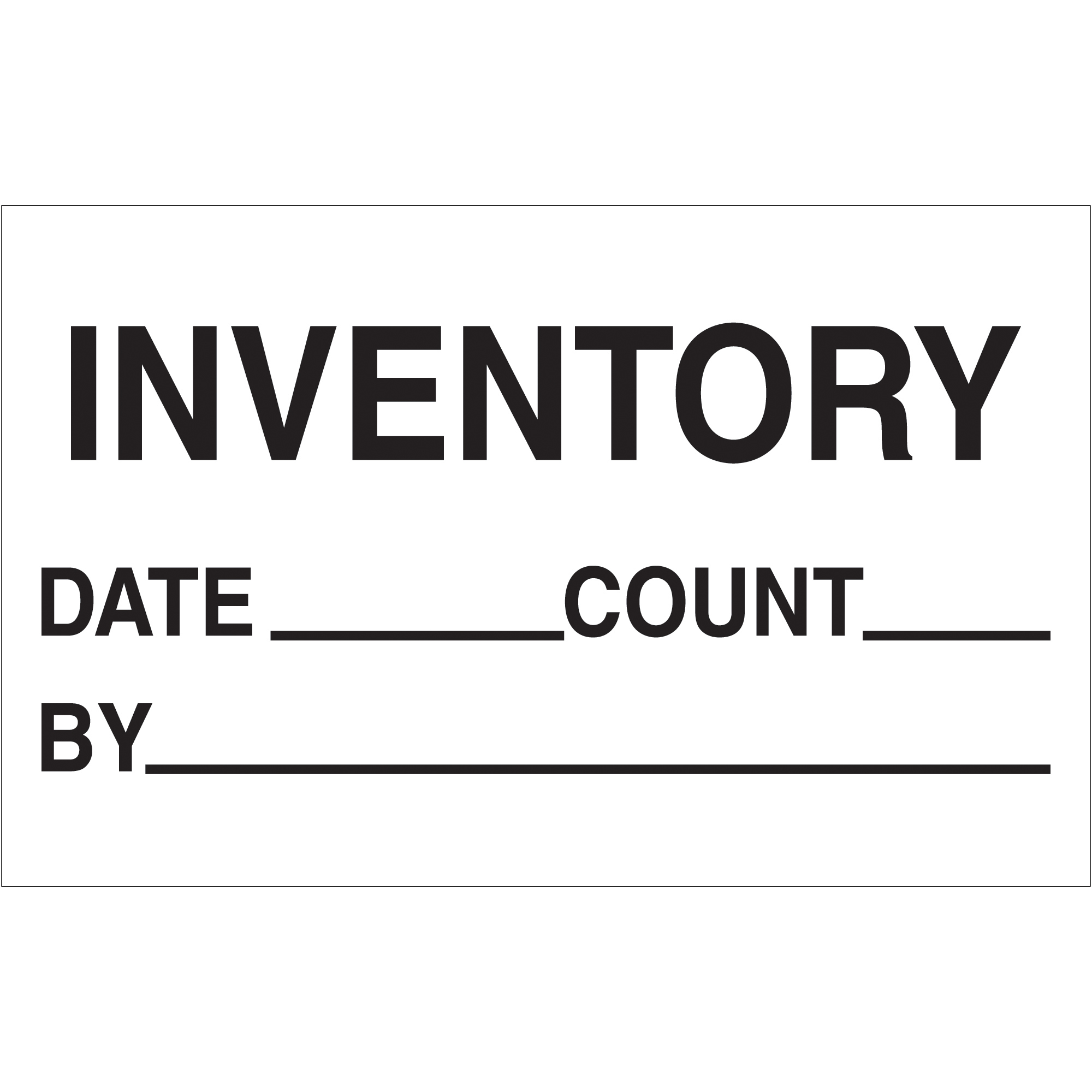 Tape Logic® Labels, "Inventory - Date - Count - By", 1 1/4" x 2", Black/White, 500/Roll