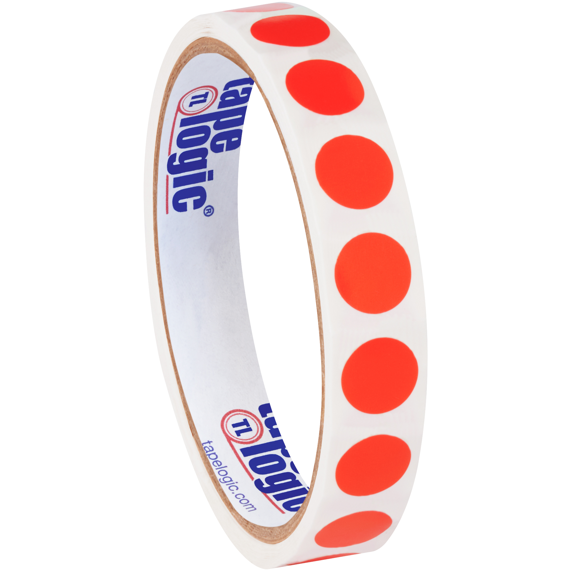 Tape Logic® Inventory Circle Labels, 1/2", Fluorescent Red, 500/Roll