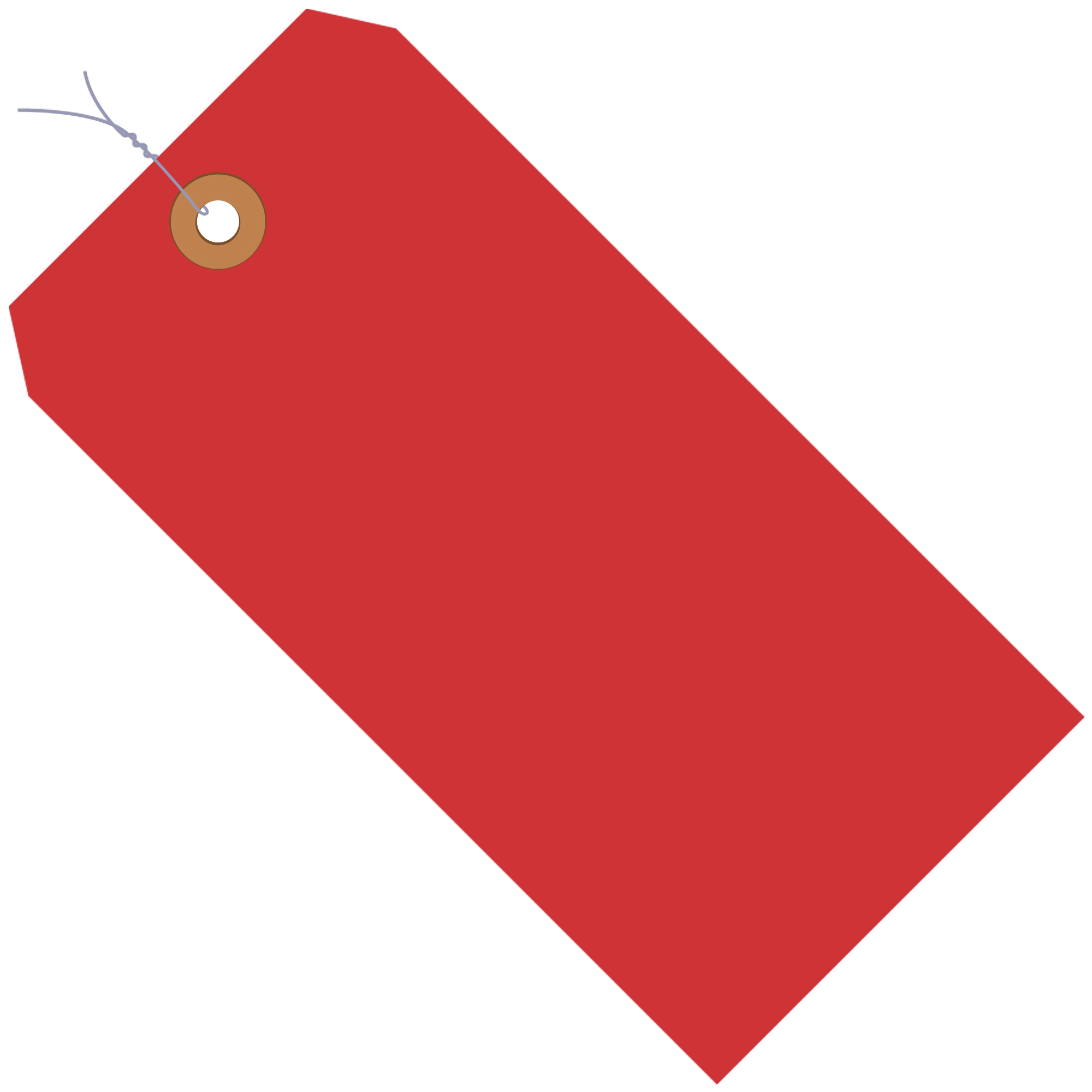 Shipping Tags, Pre-Wired, 13 Pt., 6 1/4" x 3 1/8", Red, 1000/Case