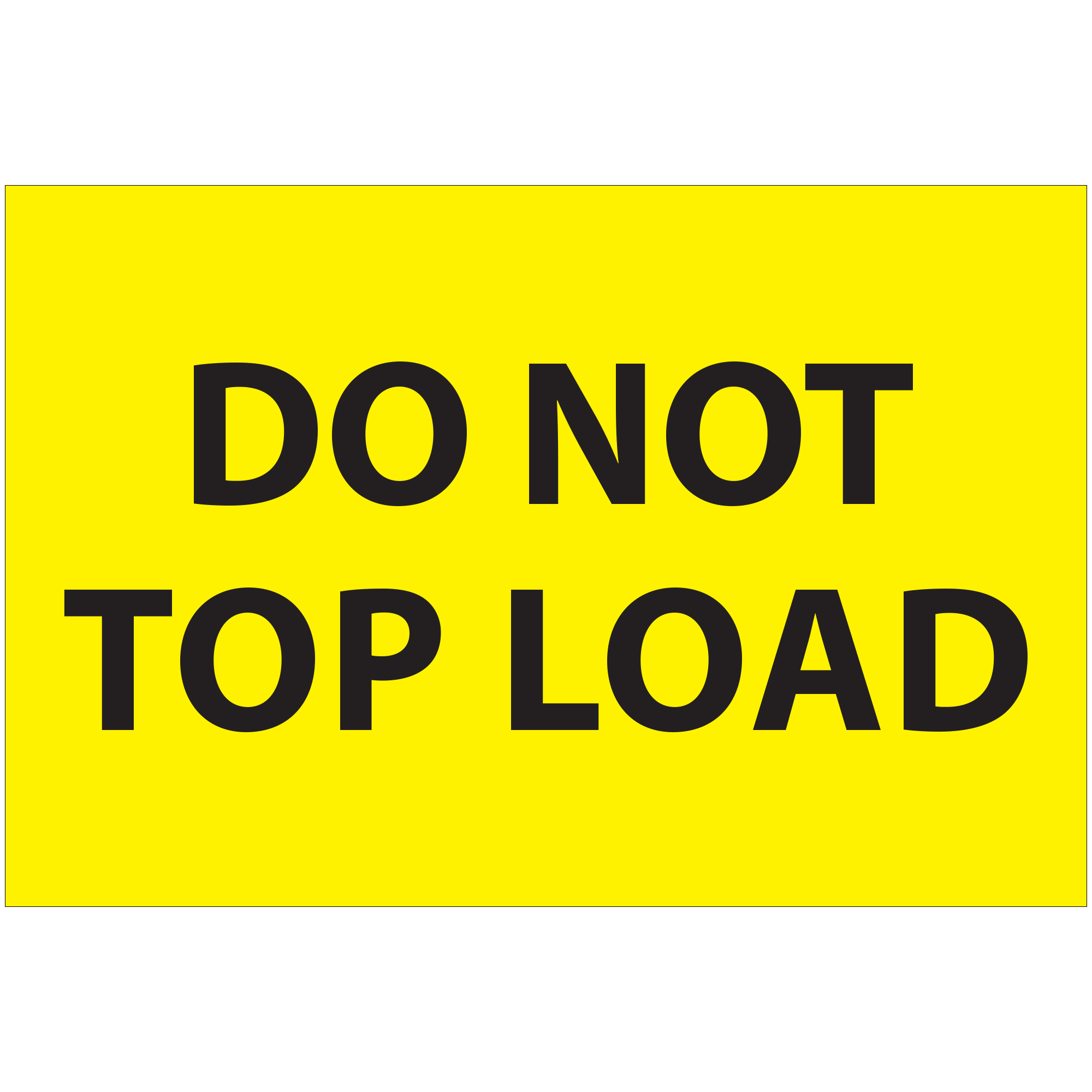 Tape Logic® Labels, "Do Not Top Load", 2 x 3", Fluorescent Yellow, 500/Roll