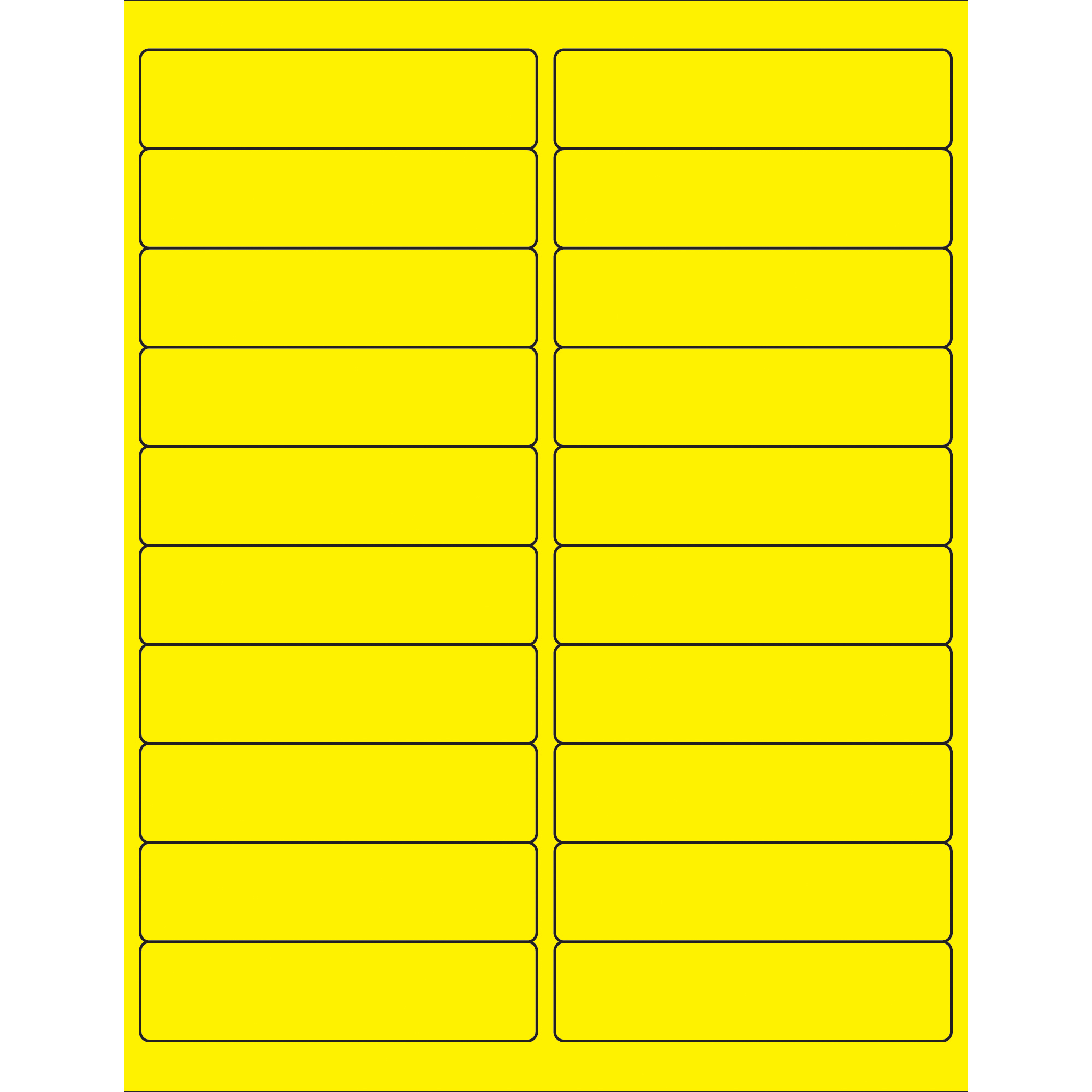 Tape Logic® Rectangle Laser Labels, 4" x 1", Fluorescent Yellow, 2000/Case