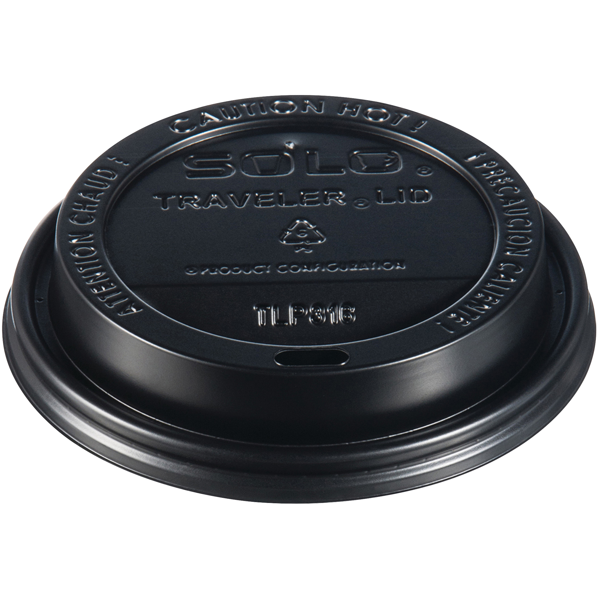 Solo® Paper Hot Cup Lids, 12-16 oz., Black, 1000/Case