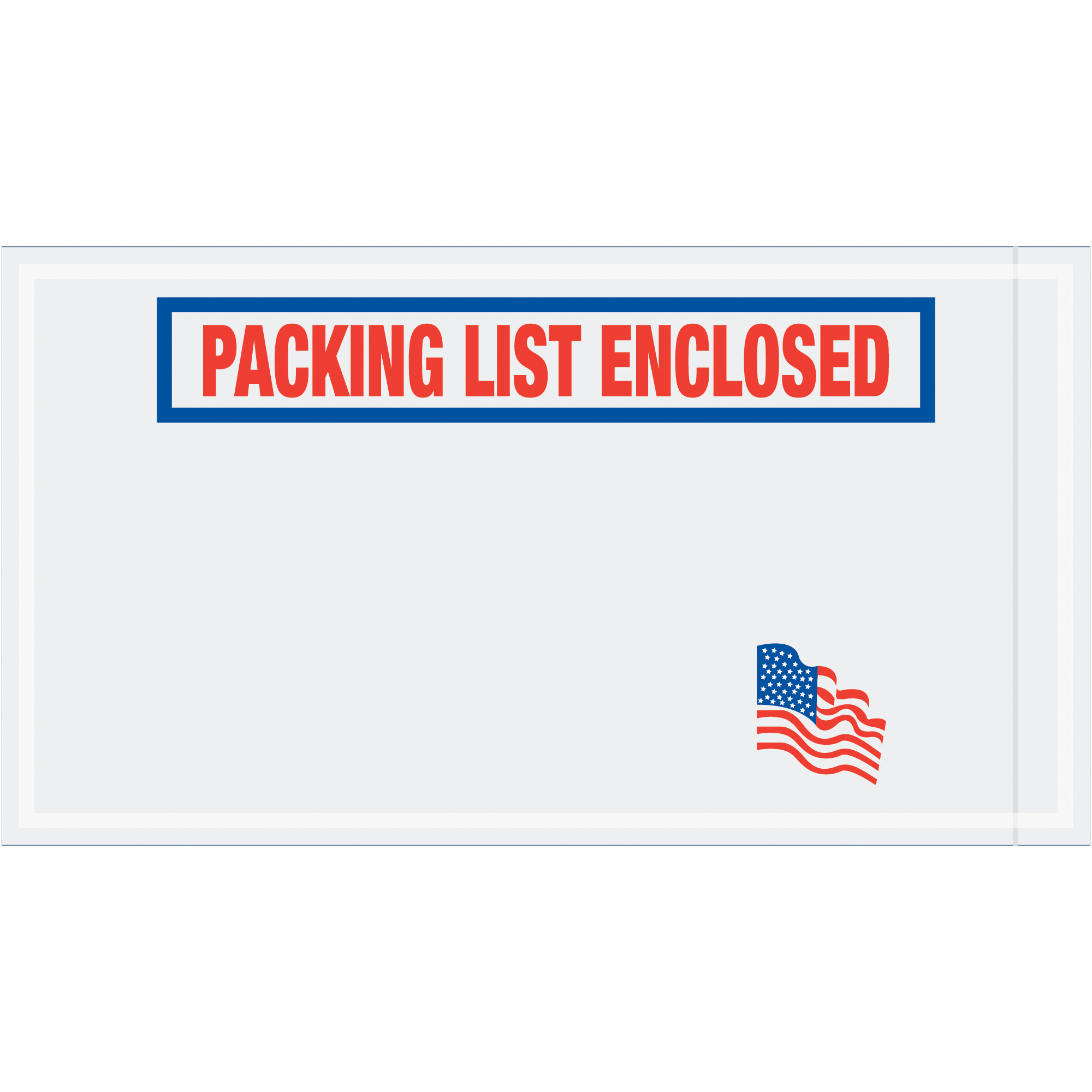 Tape Logic® "Packing List Enclosed" Envelopes, 5 1/2" x 10" U.S.A. Flag, Red/White/Blue, 1000/Case