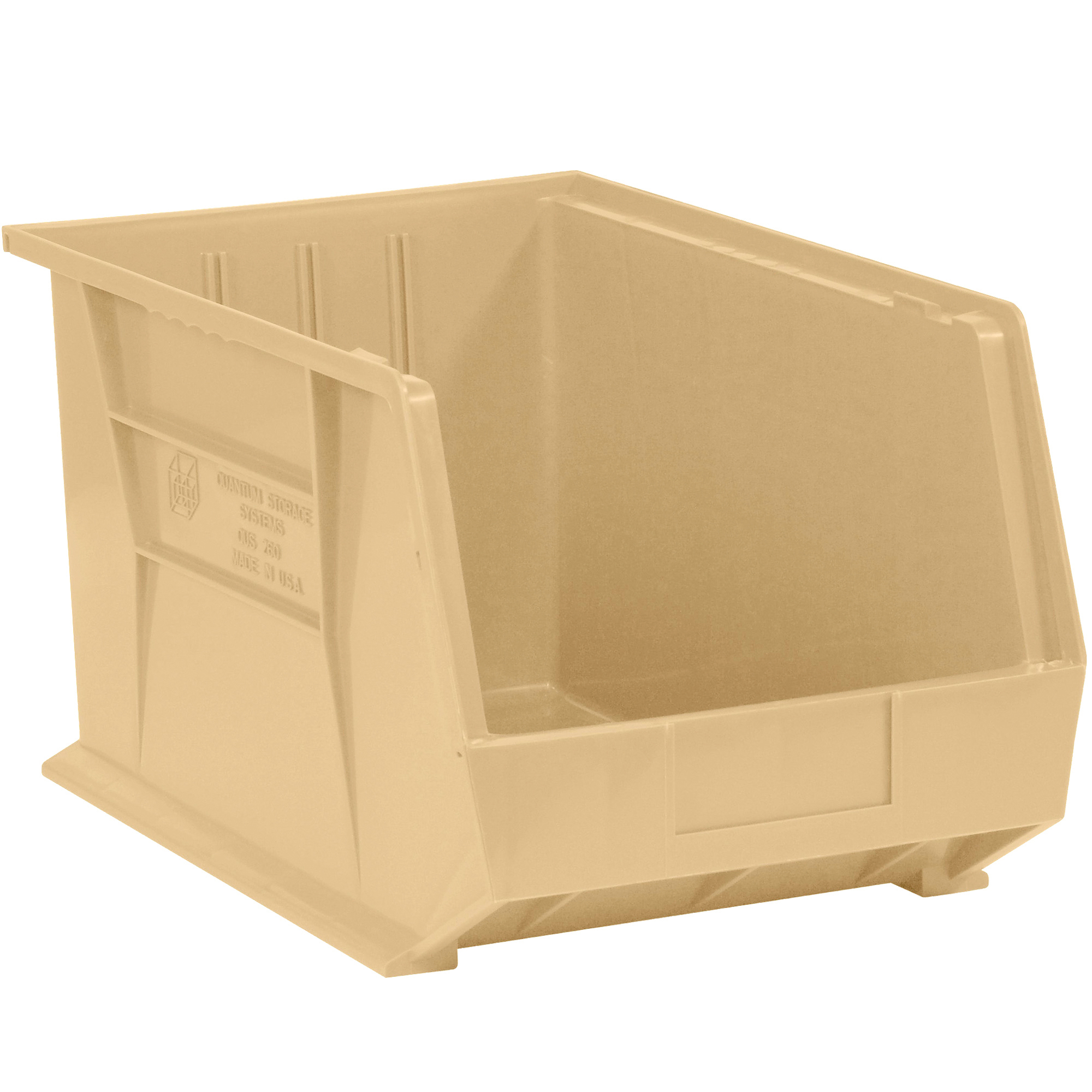 Plastic Stack & Hang Bin Boxes, 10 3/4" x 8 1/4" x 7, Ivory, 6/Case
