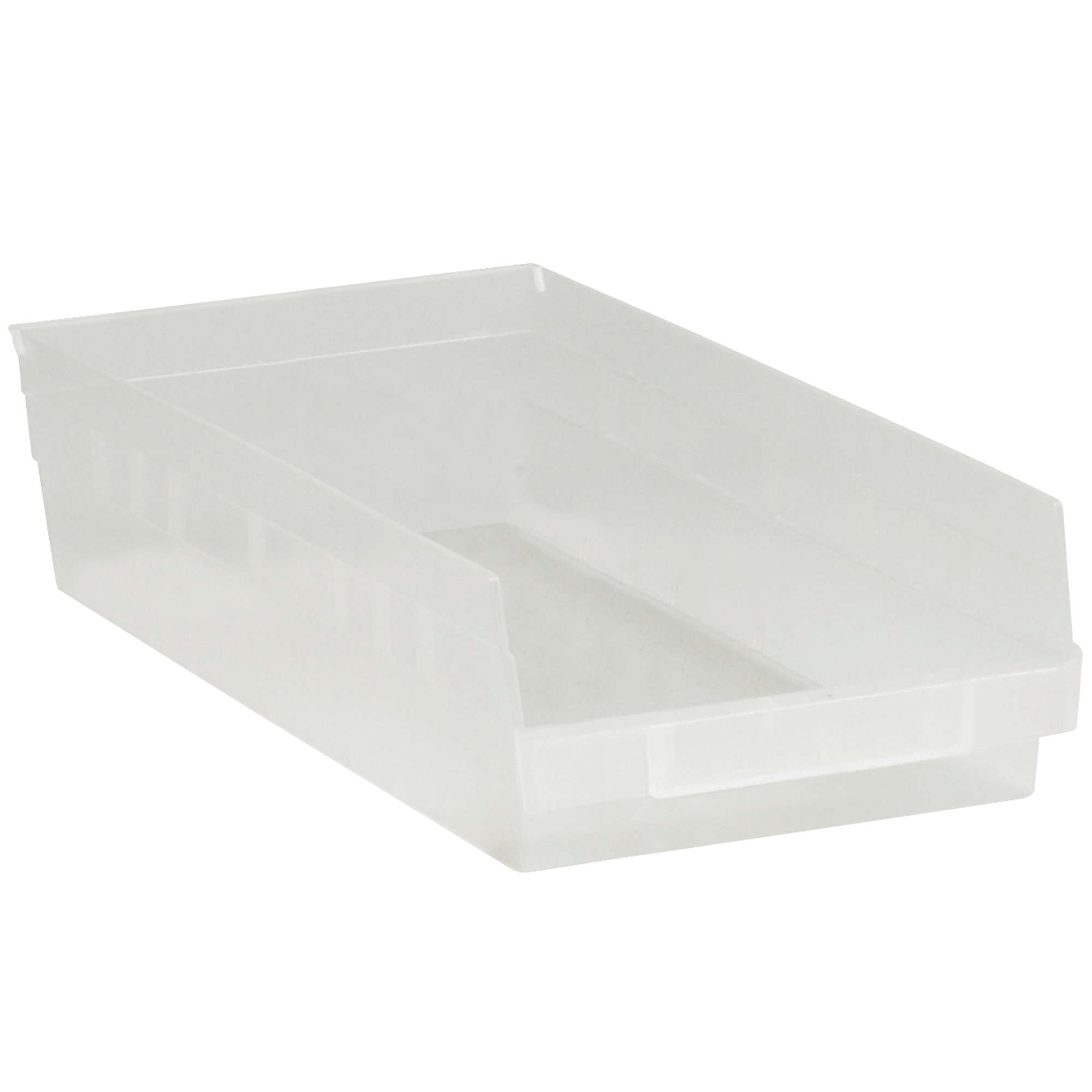 Plastic Shelf Bins, 17 7/8" x 8 3/8" x 4", Clear, 10/Case