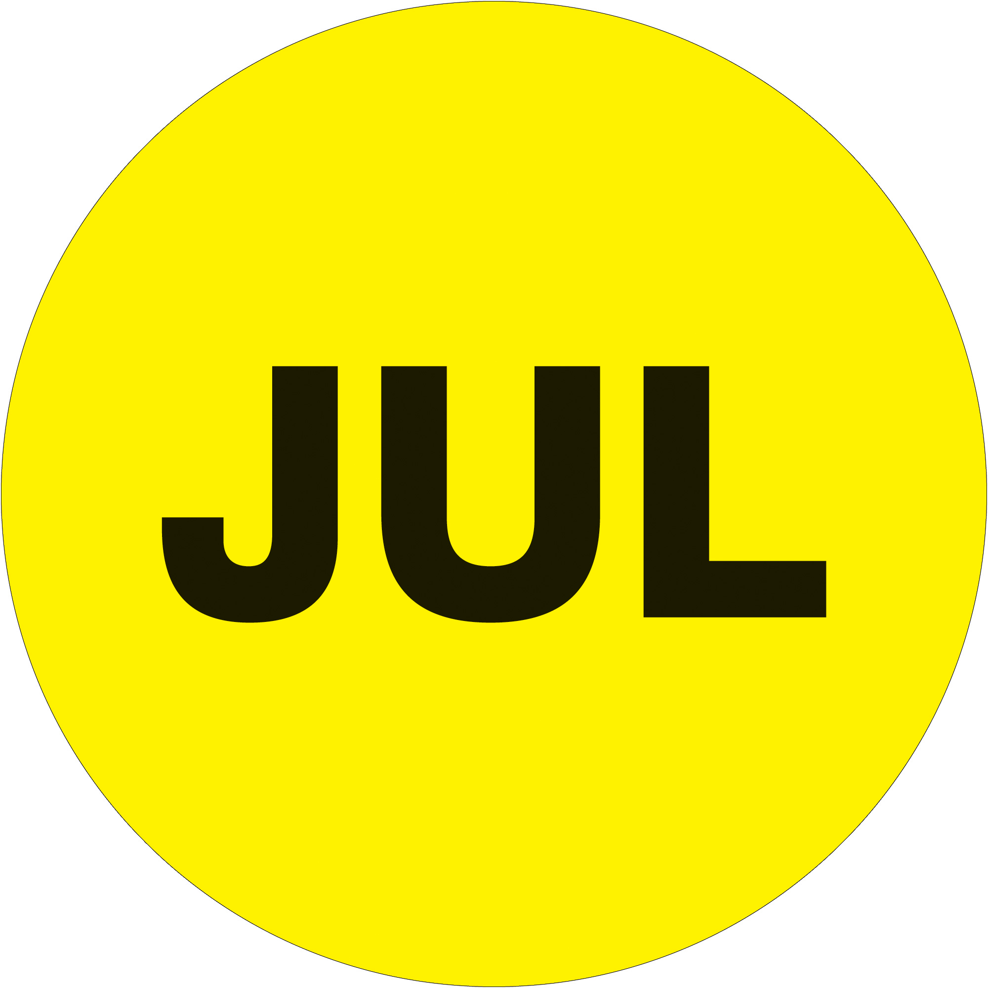 Tape Logic® Months of the Year Labels, "JUL", 1" Circle, Fluorescent Yellow, 500/Roll