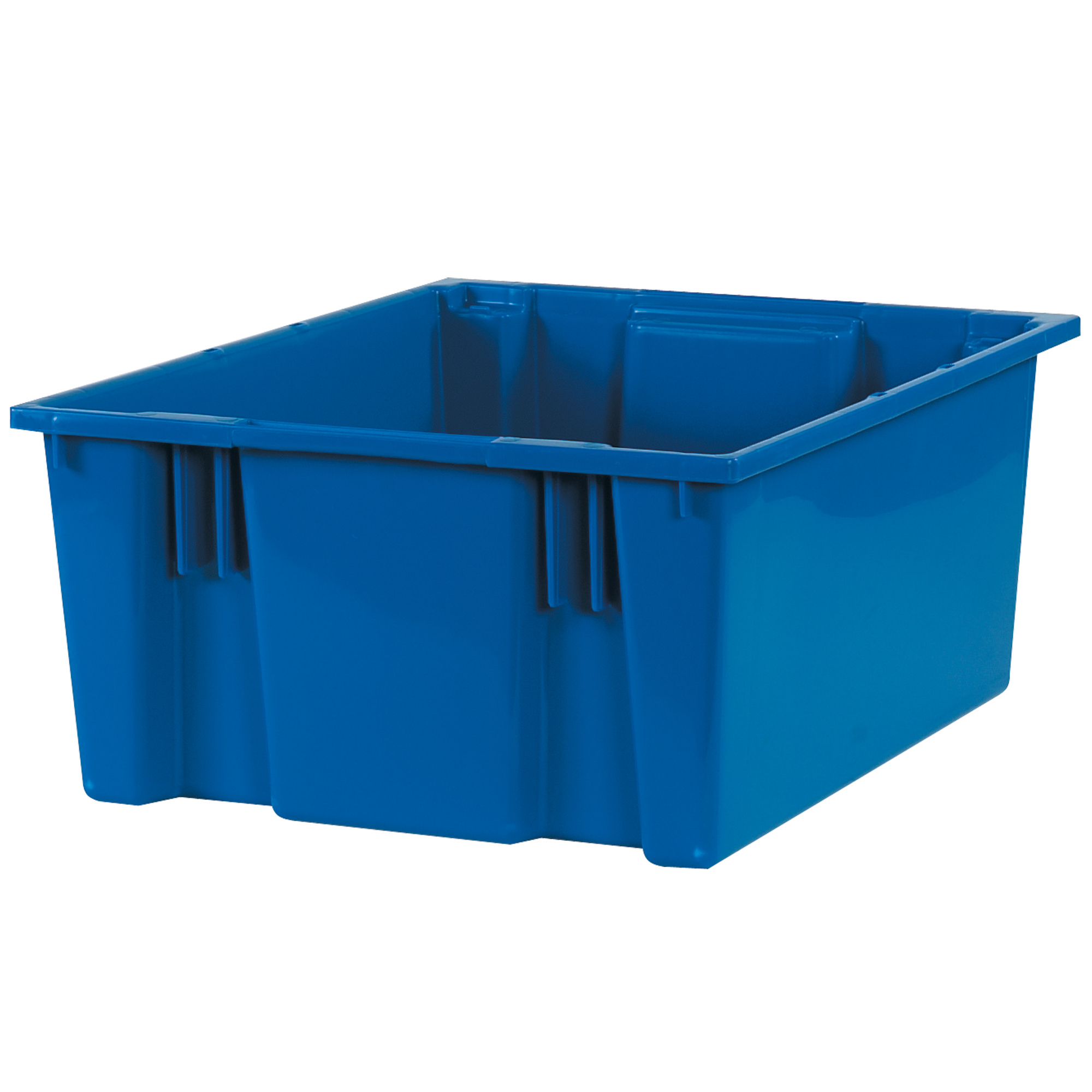 Stack & Nest Containers, 20 7/8" x 18 1/4" x 9 7/8", Blue, 3/Case