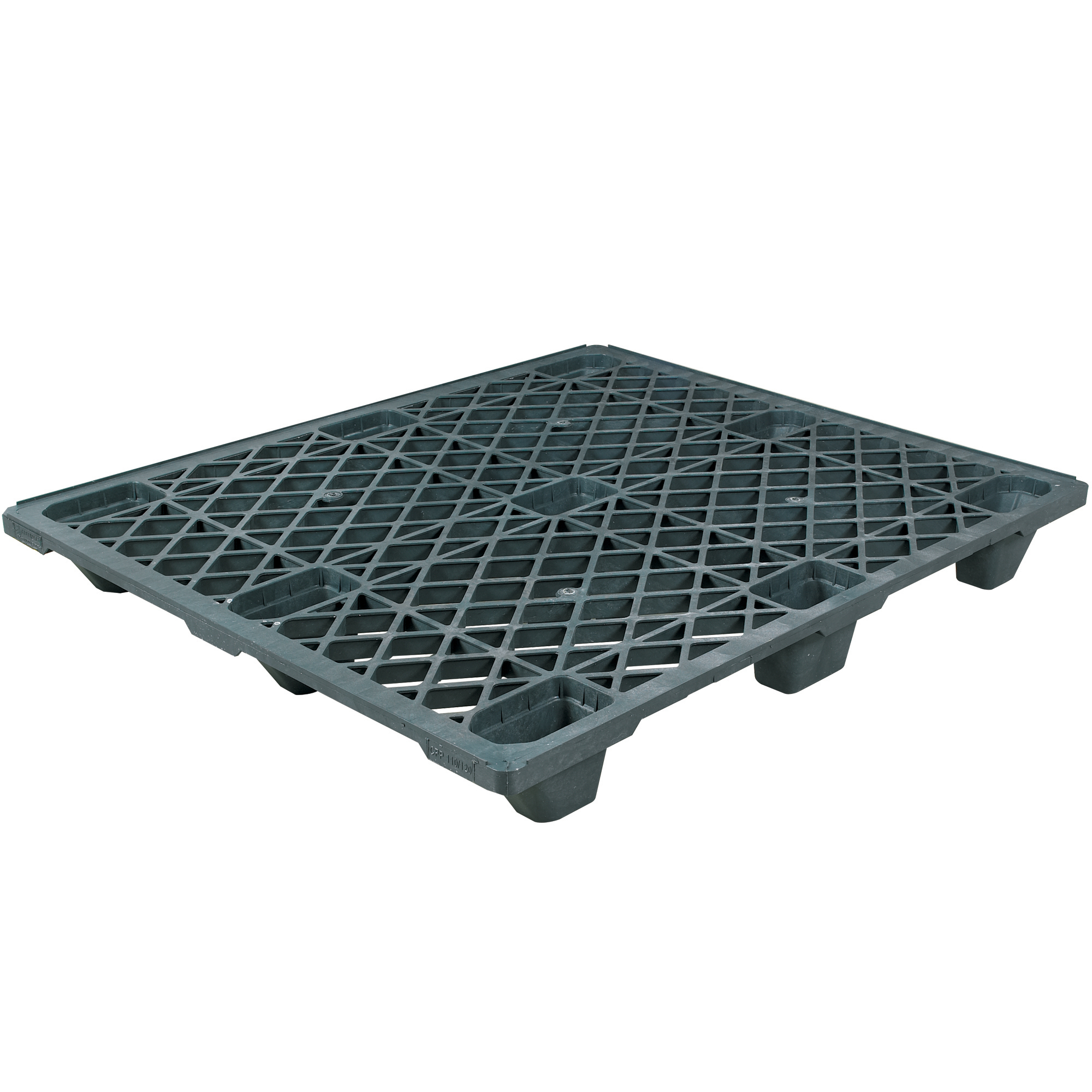 Economy Plastic Pallet, 48" x 40" x 5 1/10", Black, 1/Each